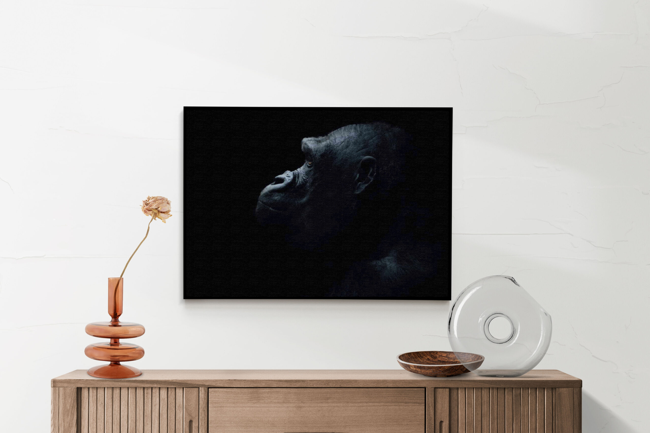 Akoestisch Schilderij De Aap Zwart Wit Rechthoek Horizontaal Template 50 70 horizontaal dieren 65 2 scaled 1