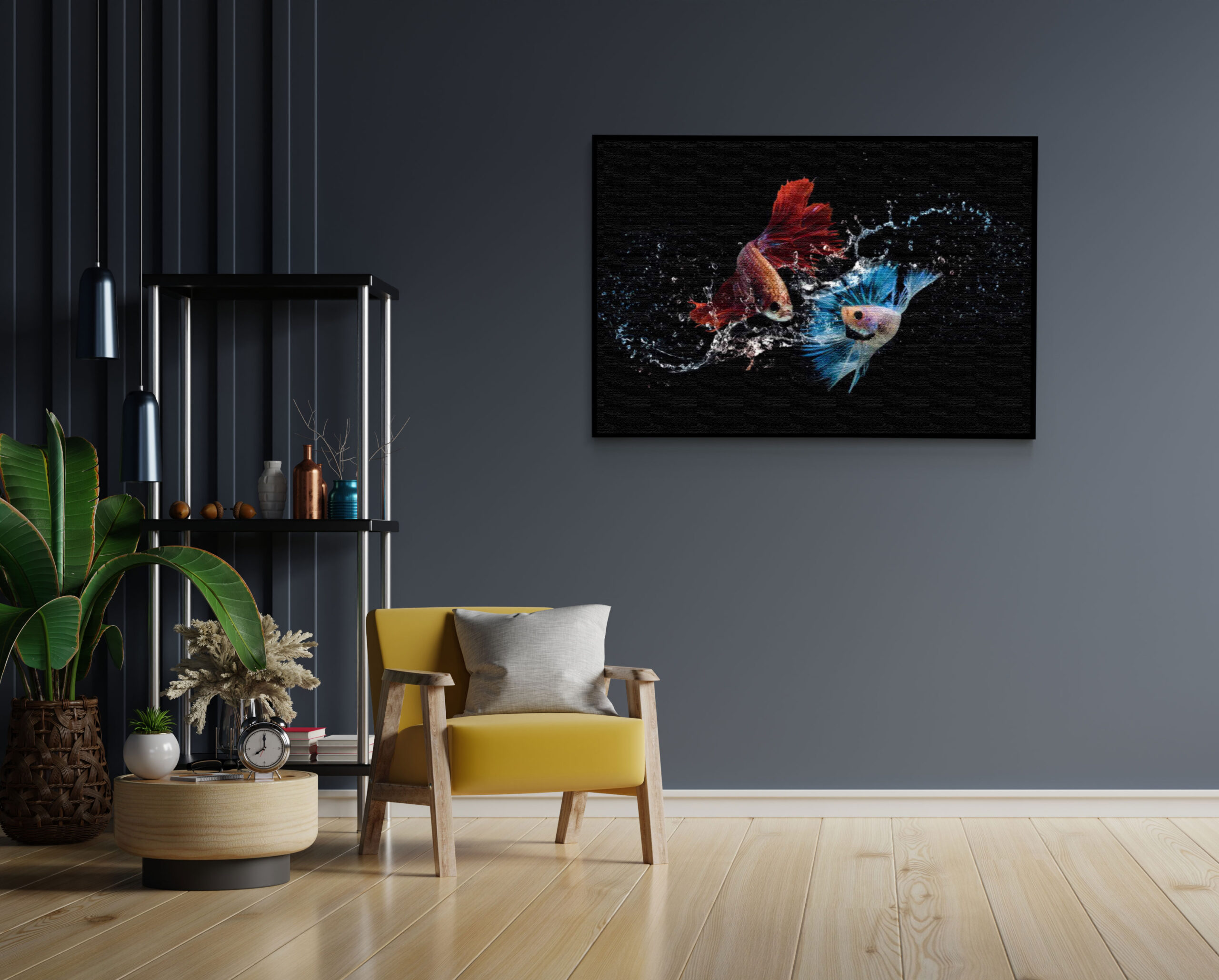 Akoestisch Schilderij Twain Betta Fishes Rechthoek Horizontaal Template 50 70 horizontaal dieren 68 1 scaled 1