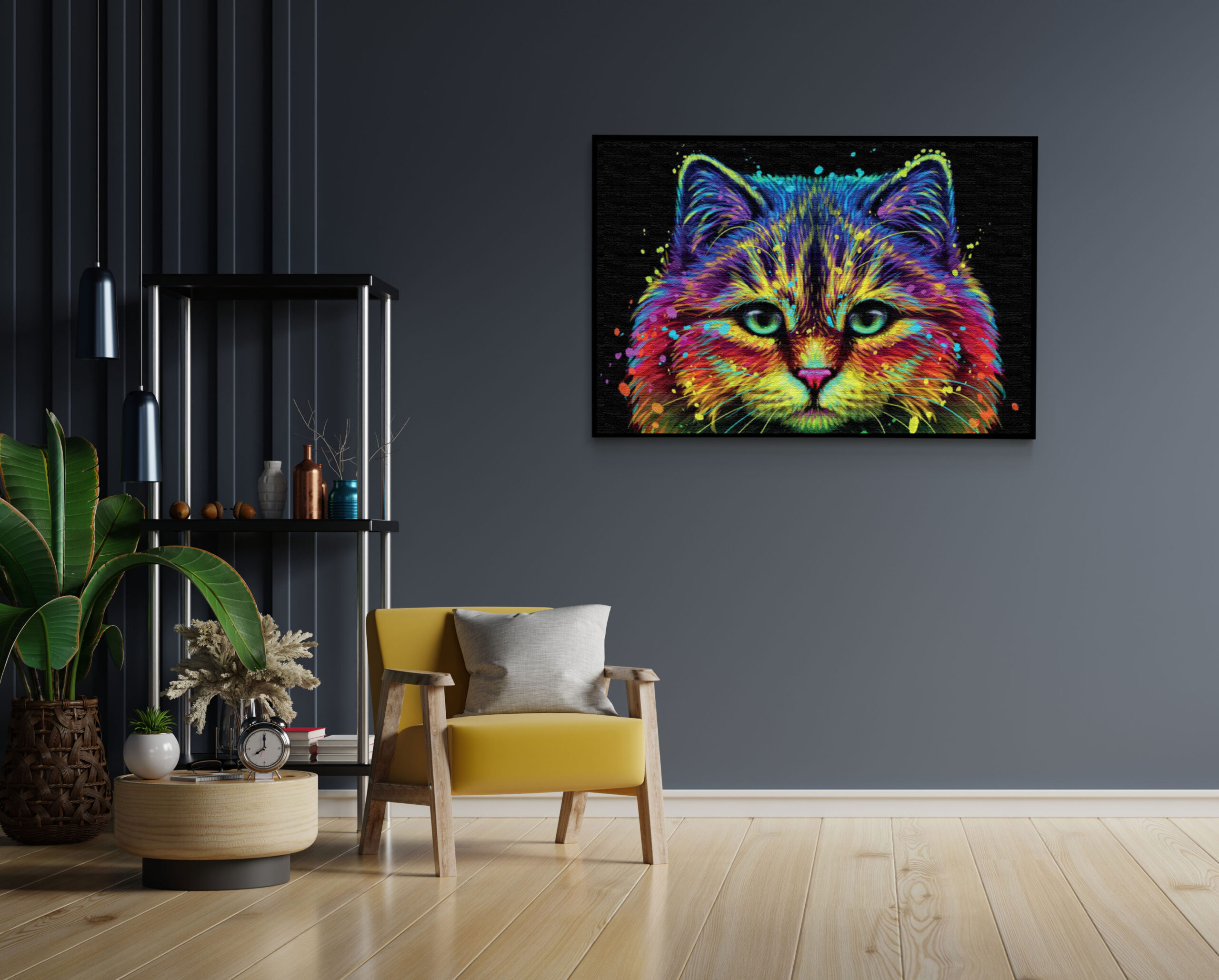 Akoestisch Schilderij Colored Cat Rechthoek Horizontaal Template 50 70 horizontaal dieren 76 1 scaled 1