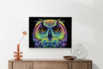 Akoestisch Schilderij Colored Owl 01 Rechthoek Horizontaal Template 50 70 horizontaal dieren 82 2 scaled 1
