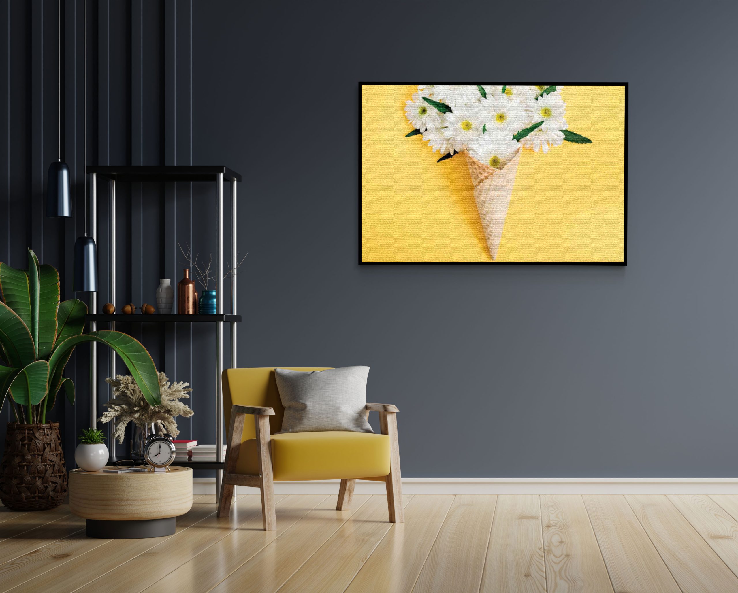 Akoestisch Schilderij Ijshoorn met Bloemen Rechthoek Horizontaal Template 50 70 horizontaal eten en drinken 15 1 scaled 1