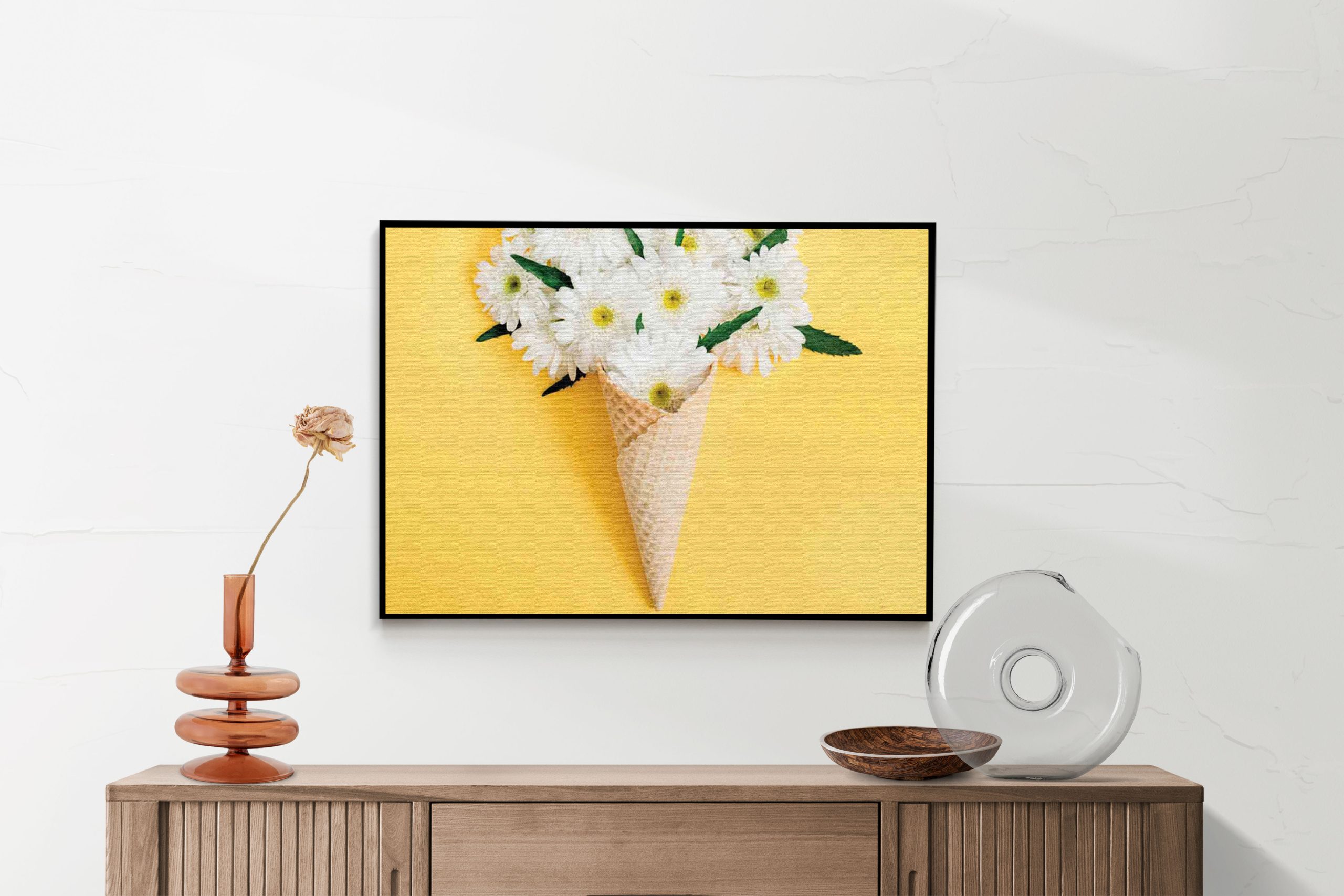 Akoestisch Schilderij Ijshoorn met Bloemen Rechthoek Horizontaal Template 50 70 horizontaal eten en drinken 15 2 scaled 1