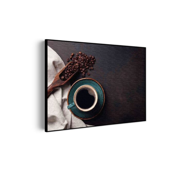 Akoestisch Schilderij Koffiebonen met Kop koffie Rechthoek Horizontaal Template 50 70 horizontaal eten en drinken 41 scaled 1