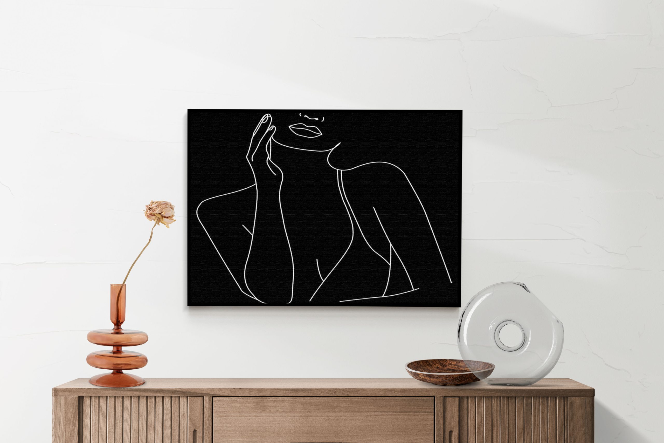 Akoestisch Schilderij Black and White Model 01 Rechthoek Horizontaal Template 50 70 horizontaal lifestyle 20 2 scaled 1