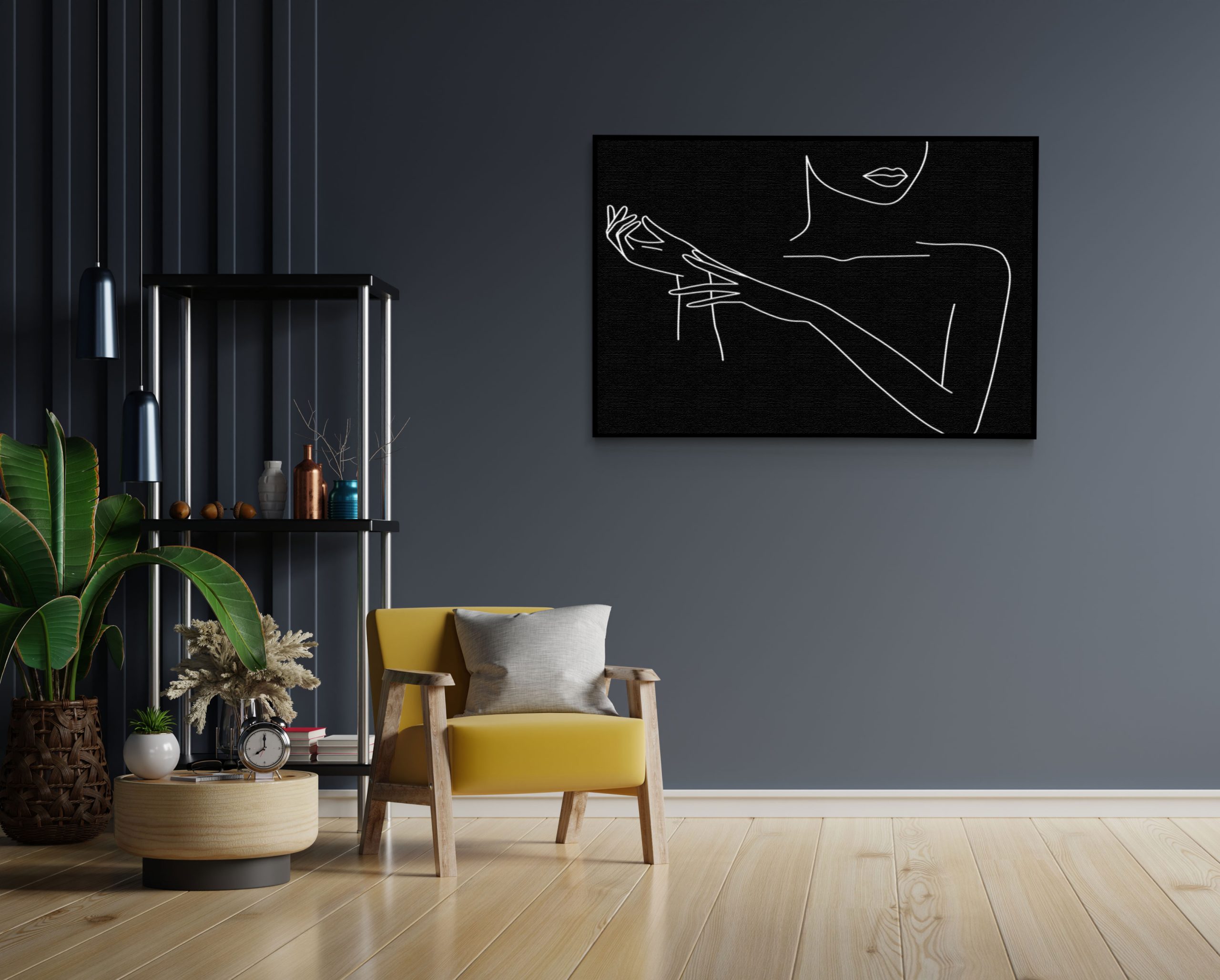 Akoestisch Schilderij Black and White Model 02 Rechthoek Horizontaal Template 50 70 horizontaal lifestyle 21 1 scaled 1