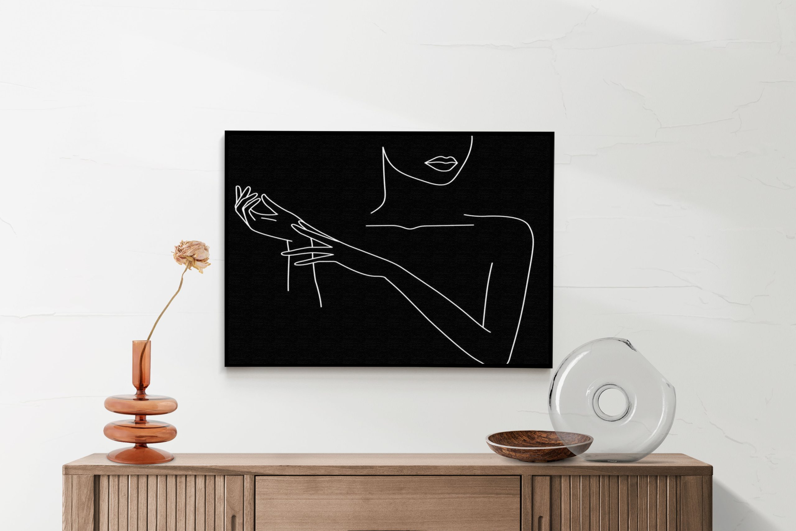 Akoestisch Schilderij Black and White Model 02 Rechthoek Horizontaal Template 50 70 horizontaal lifestyle 21 2 scaled 1