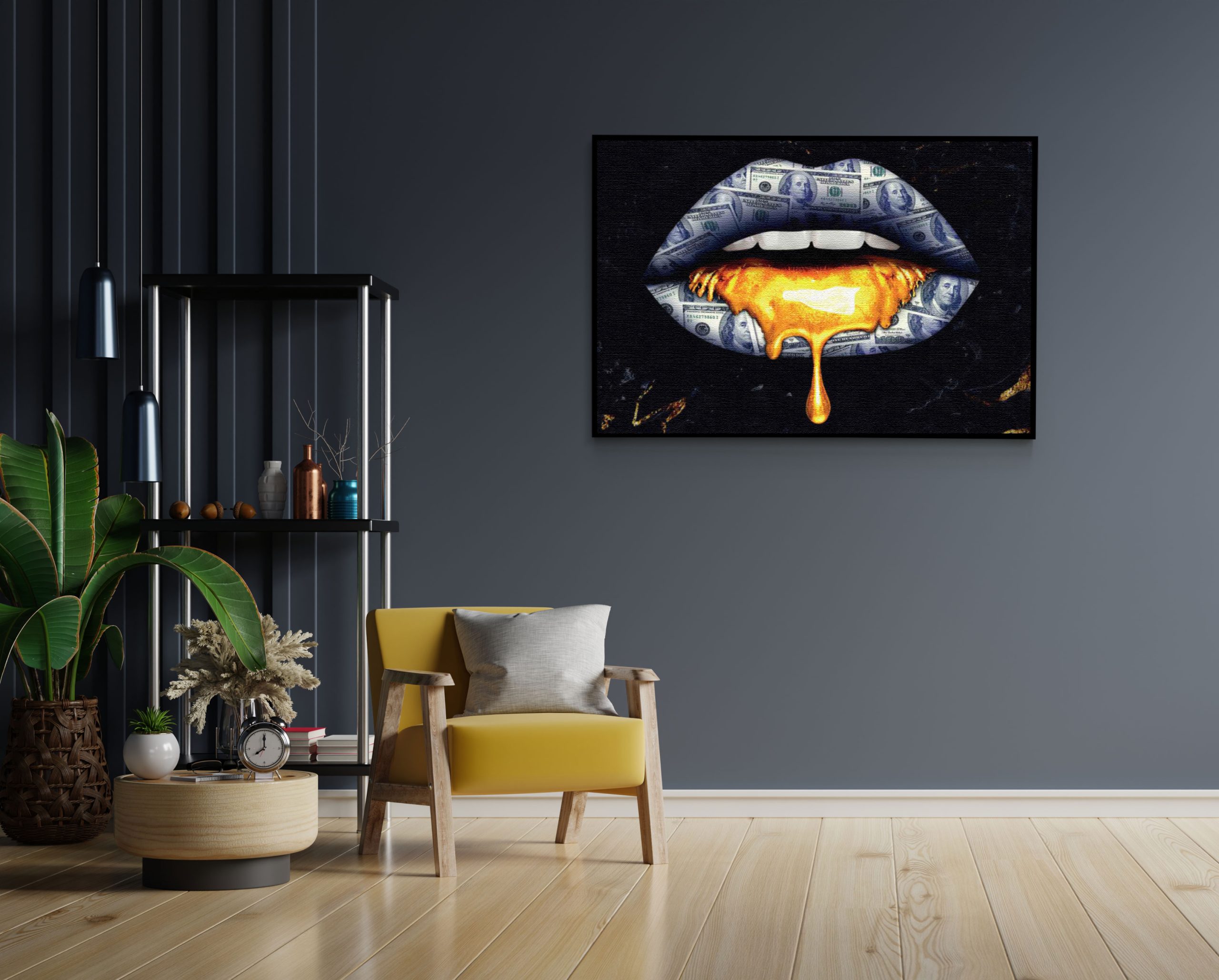 Akoestisch Schilderij Golden Money Lips Rechthoek Horizontaal Template 50 70 horizontaal lifestyle 5 1 scaled 1