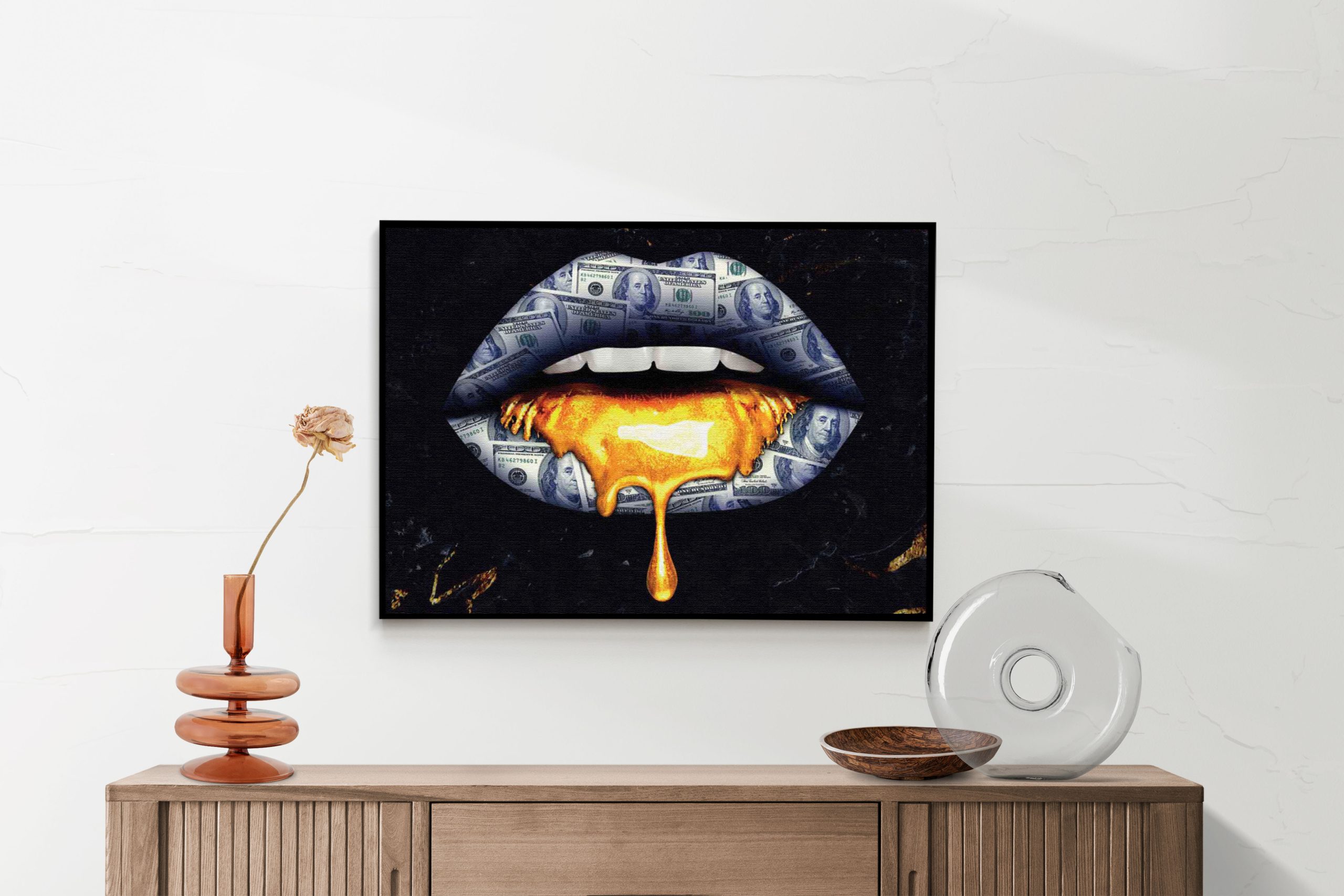 Akoestisch Schilderij Golden Money Lips Rechthoek Horizontaal Template 50 70 horizontaal lifestyle 5 2 scaled 1
