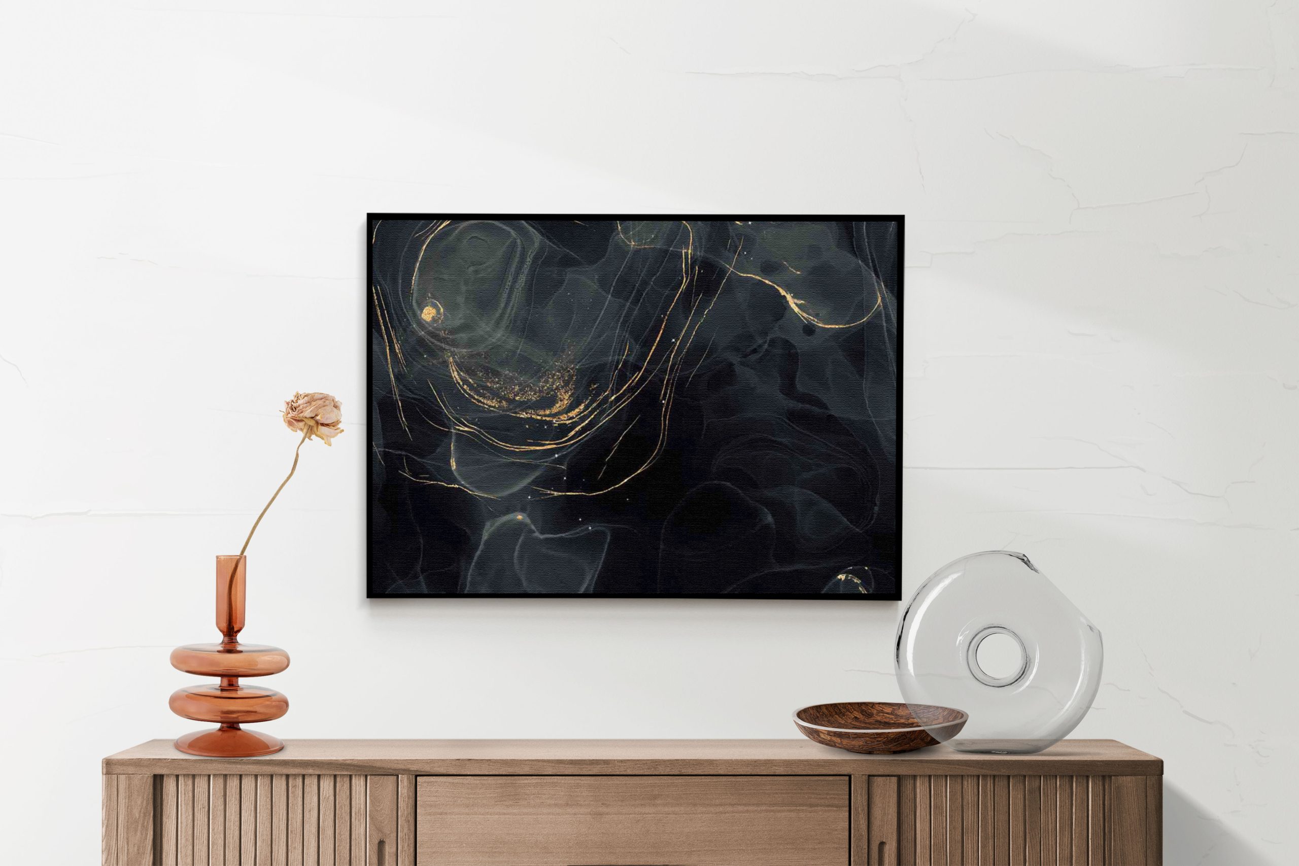 Akoestisch Schilderij Abstract Marmer Look Zwart met Goud 01 Rechthoek Horizontaal Template 50 70 horizontaal marmer 8 2 scaled 1