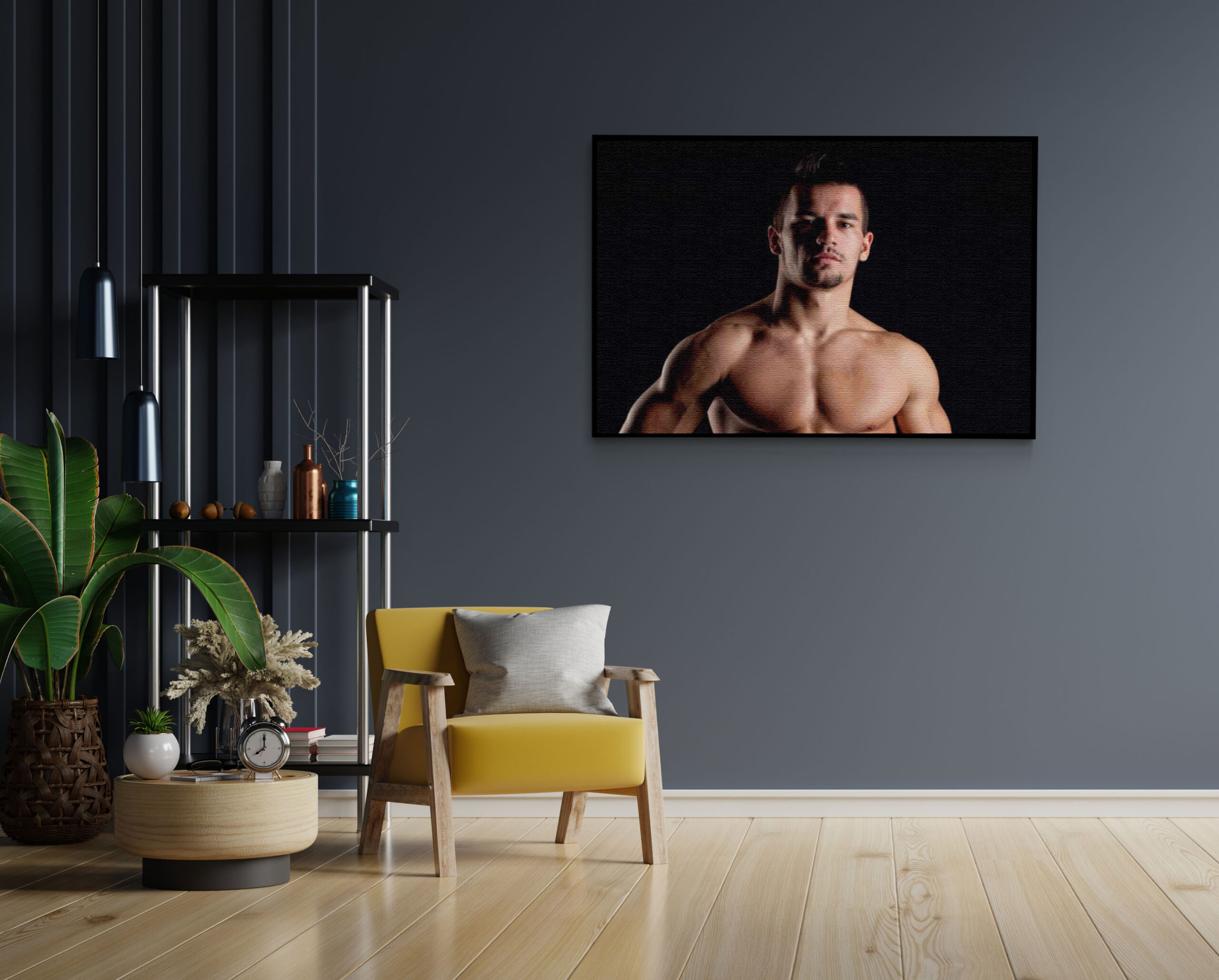 Akoestisch Schilderij Man Met Ontbloot Bovenlichaam Rechthoek Horizontaal Template 50 70 horizontaal mensen 29 2 scaled 1