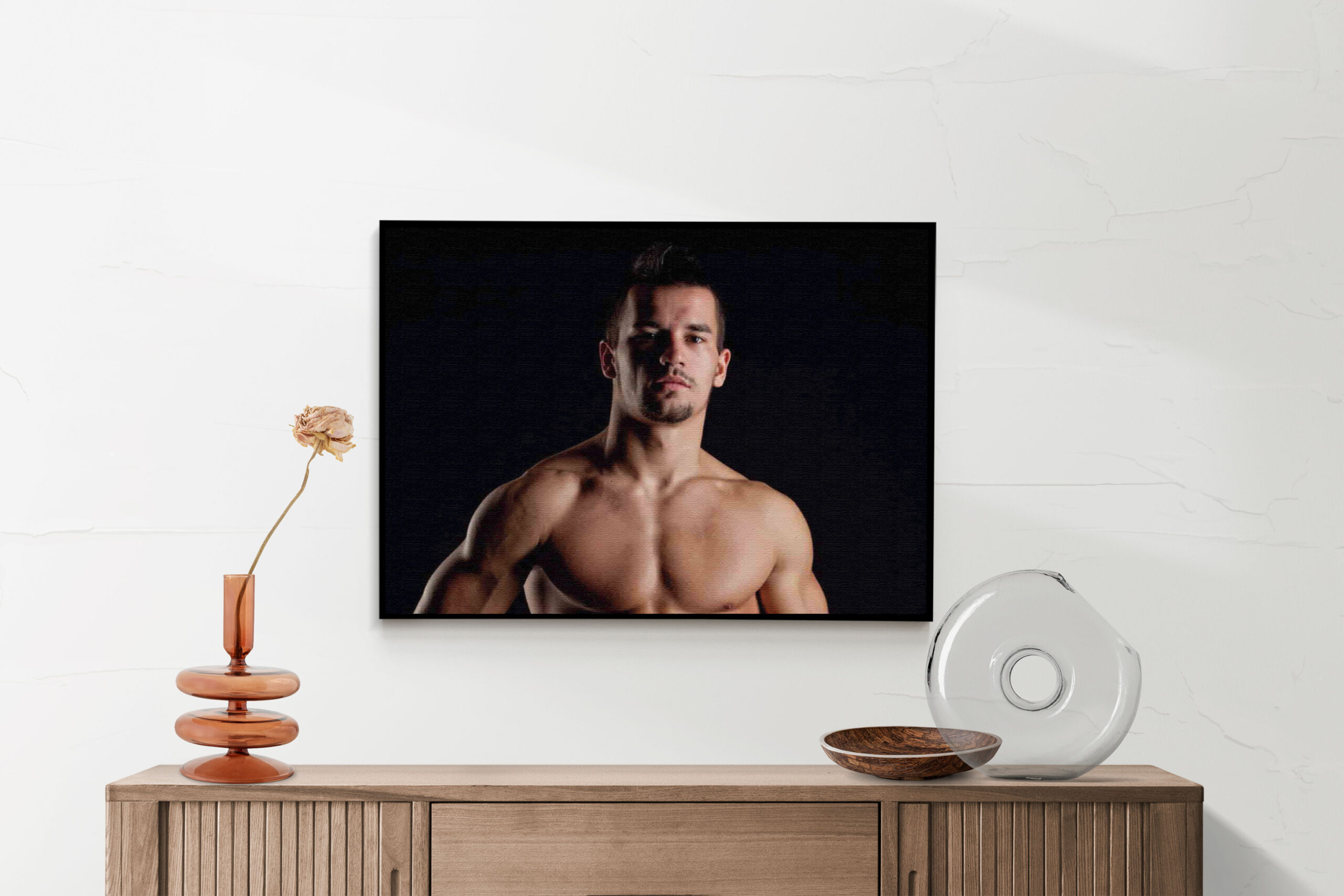 Akoestisch Schilderij Man Met Ontbloot Bovenlichaam Rechthoek Horizontaal Template 50 70 horizontaal mensen 29 3 scaled 1