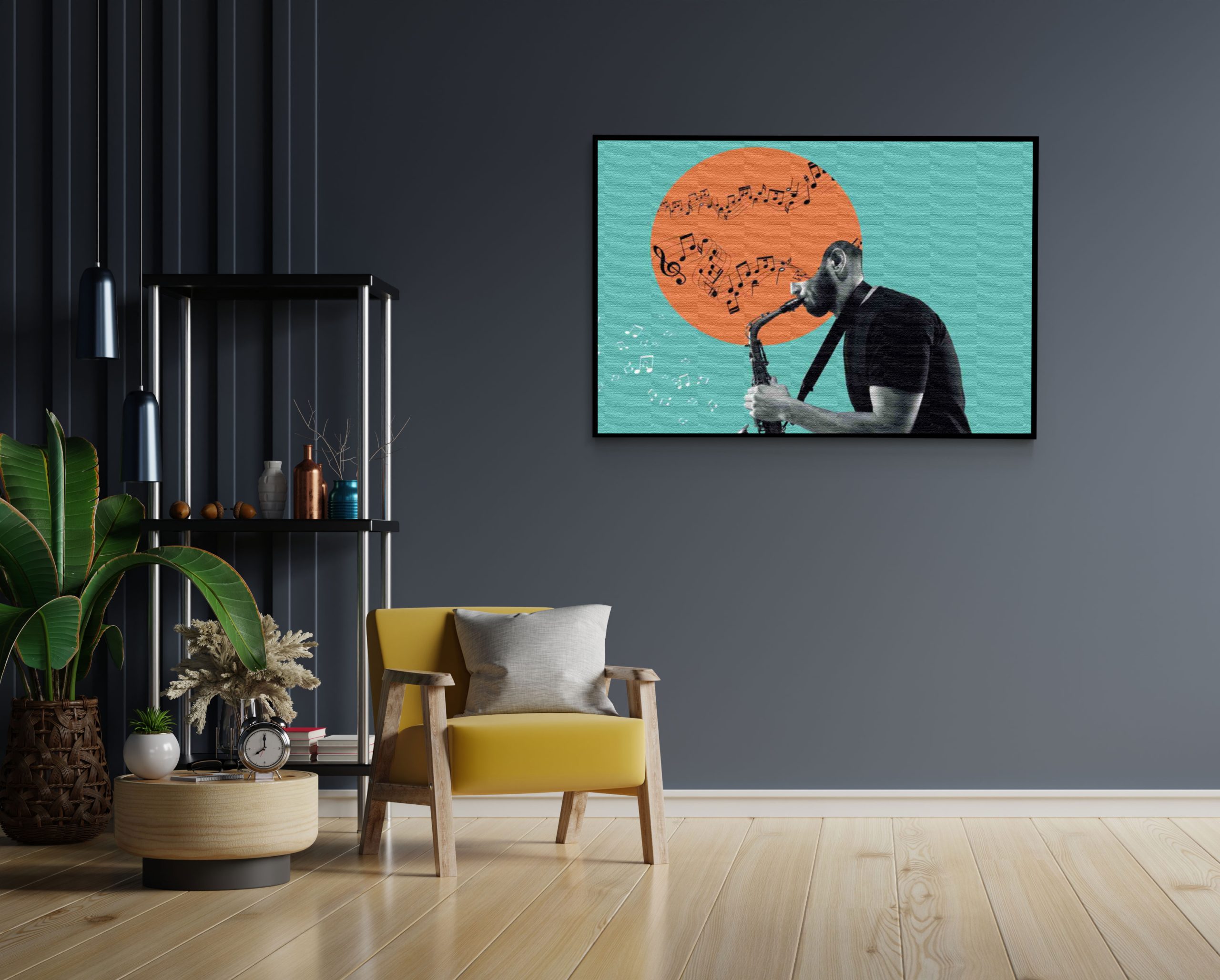 Akoestisch Schilderij Saxofonist Rechthoek Horizontaal Template 50 70 horizontaal muziek 10 1 scaled 1