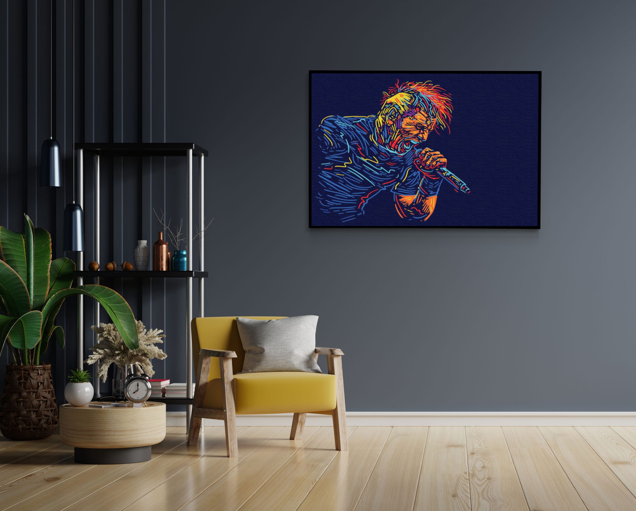 Akoestisch Schilderij Kleurrijke Zanger 03 Rechthoek Horizontaal Template 50 70 horizontaal muziek 18 1 scaled 1