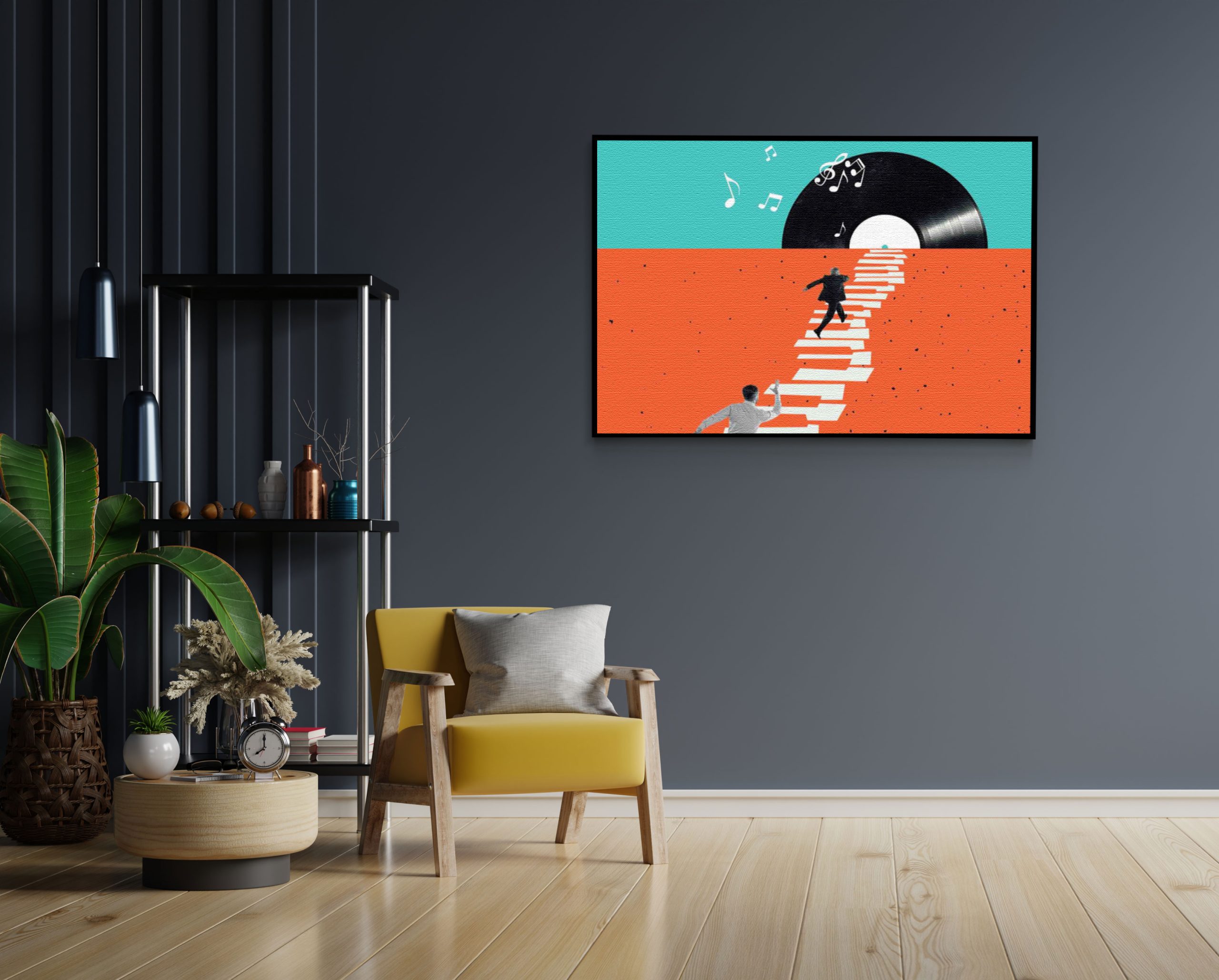 Akoestisch Schilderij The Piano Men Rechthoek Horizontaal Template 50 70 horizontaal muziek 4 1 scaled 1