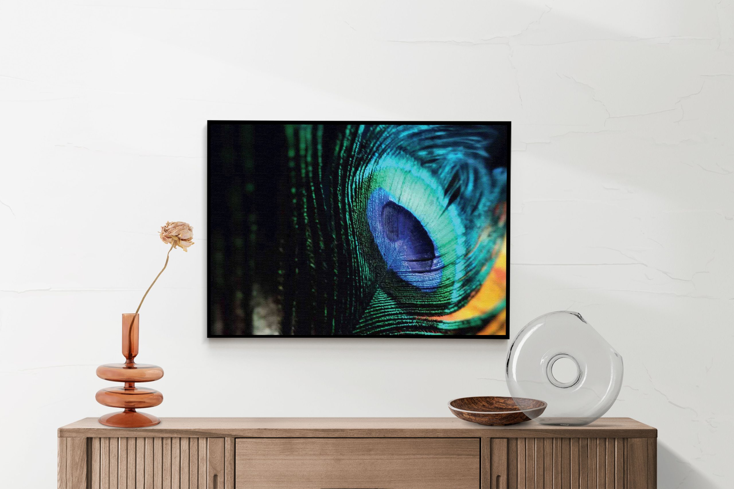 Akoestisch Schilderij Een veer van de Pauw Rechthoek Horizontaal Template 50 70 horizontaal natuur 11 2 scaled 1