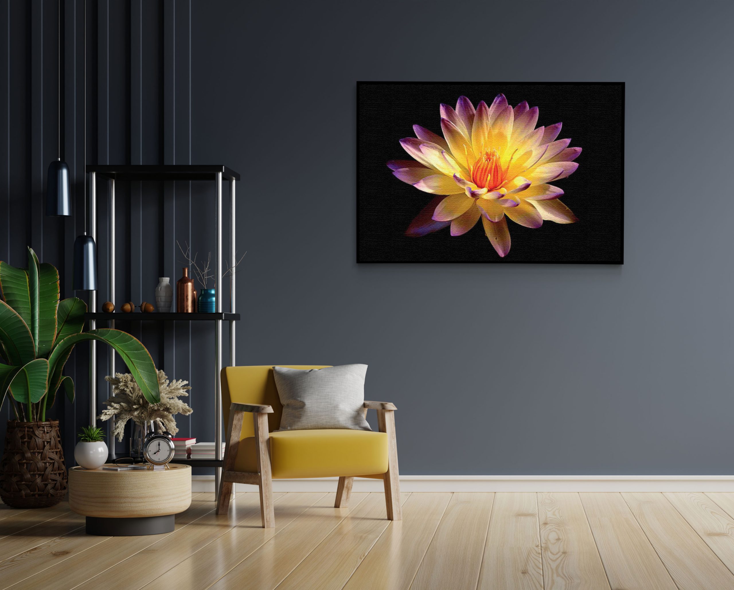 Akoestisch Schilderij Paarse Gele Dahlia Rechthoek Horizontaal Template 50 70 horizontaal natuur 60 1 scaled 1