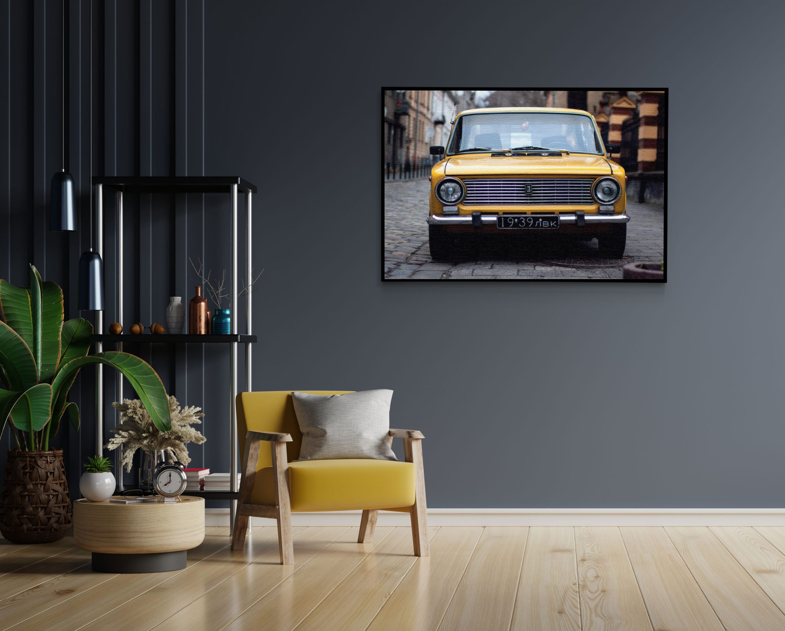 Akoestisch Schilderij Old School Gele Taxi 01 Rechthoek Horizontaal Template 50 70 horizontaal retro 7 1 scaled 1