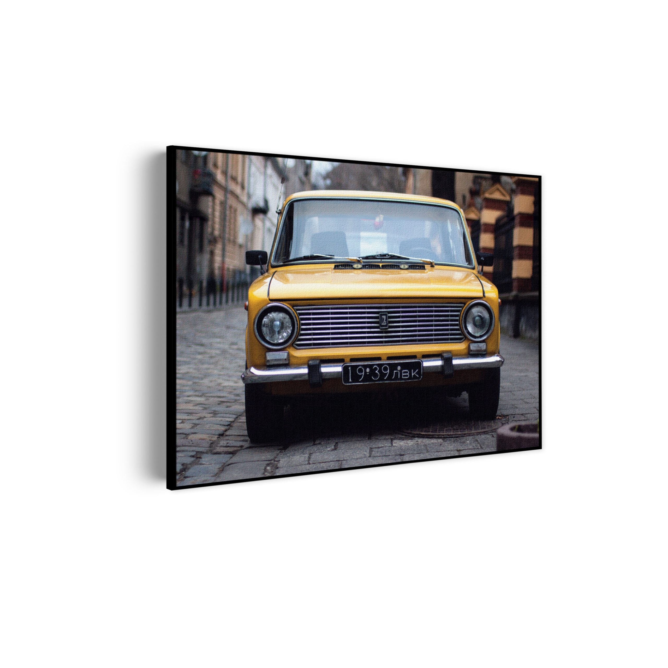 Akoestisch Schilderij Old School Gele Taxi 01 Rechthoek Horizontaal Template 50 70 horizontaal retro 7 scaled 1