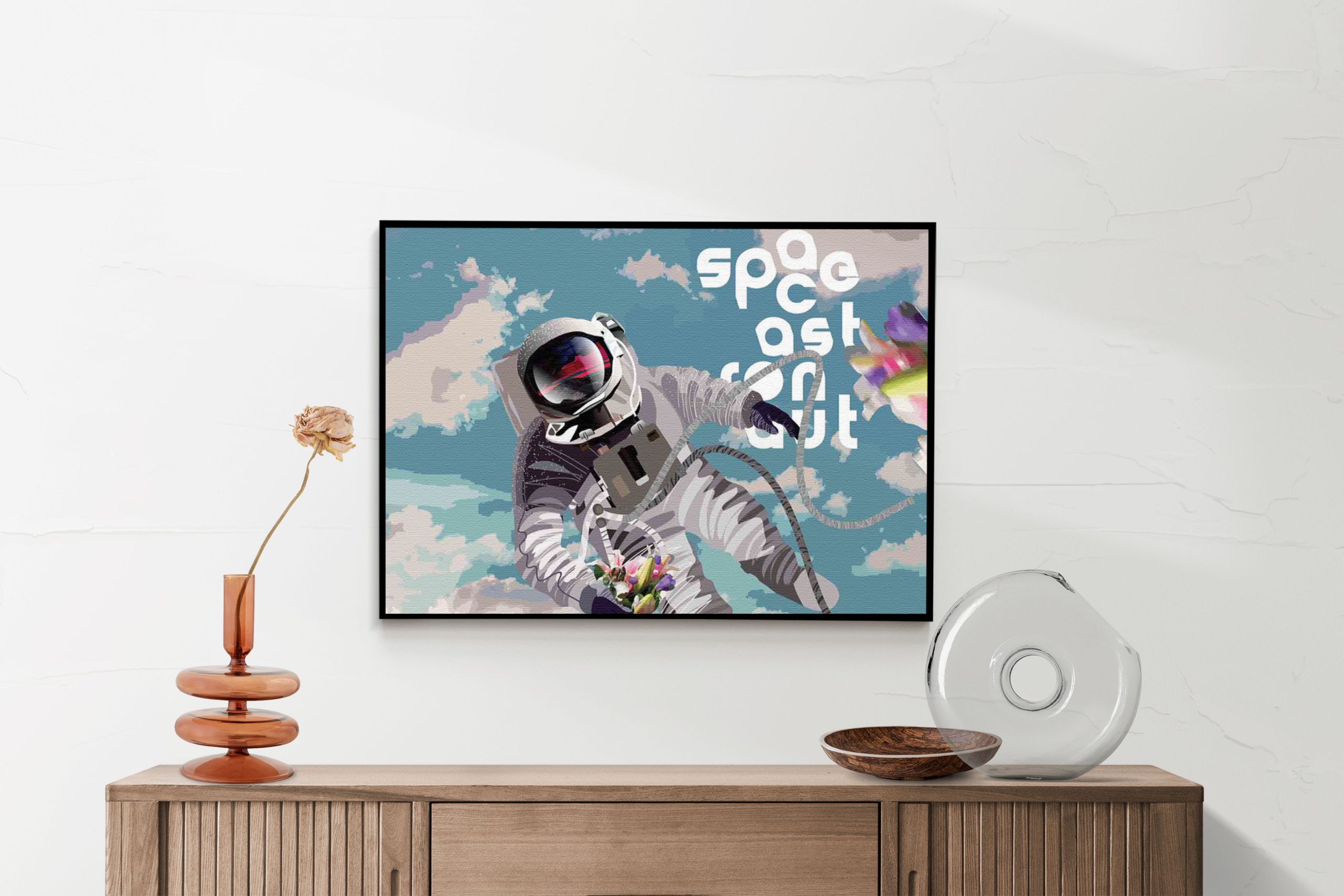 Akoestisch Schilderij Astronaut in de ruimte Rechthoek Horizontaal Template 50 70 horizontaal ruimtevaart 11 2 scaled 1