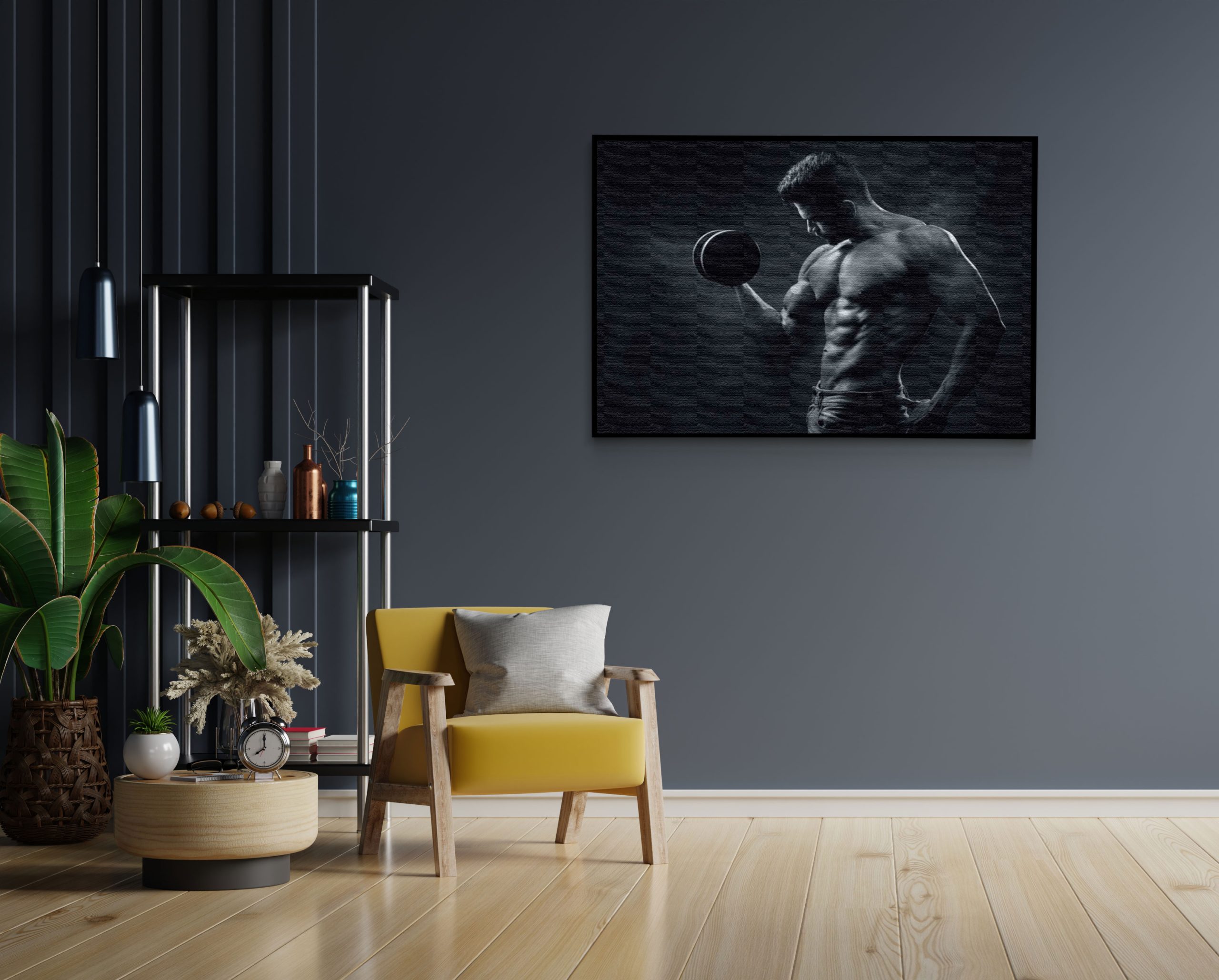 Akoestisch Schilderij Sexy Man Heft Gewicht Met Halter Rechthoek Horizontaal Template 50 70 horizontaal sport 2 1 scaled 1
