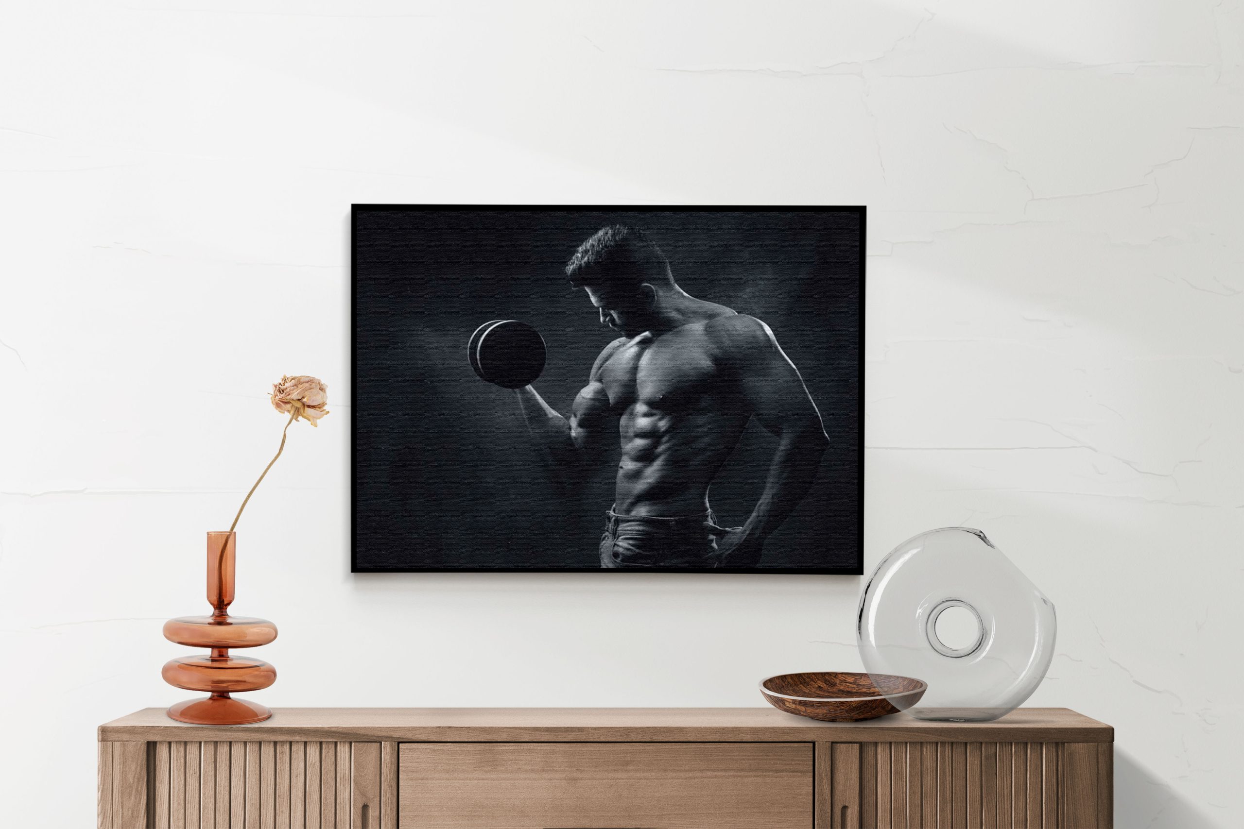 Akoestisch Schilderij Sexy Man Heft Gewicht Met Halter Rechthoek Horizontaal Template 50 70 horizontaal sport 2 2 scaled 1