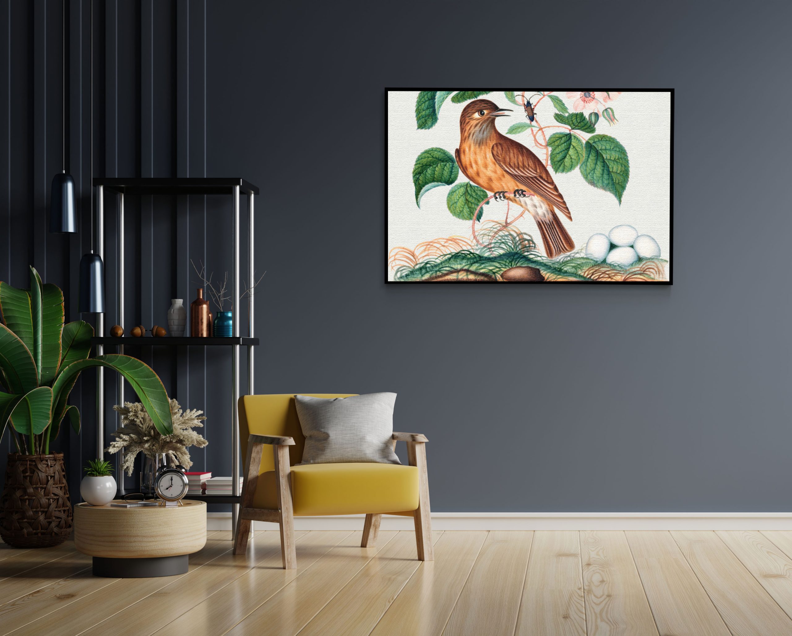 Akoestisch Schilderij Prent Natuur Vogel en Bloemen 02 Rechthoek Horizontaal Template 50 70 horizontaal vintage 1 2 scaled 1