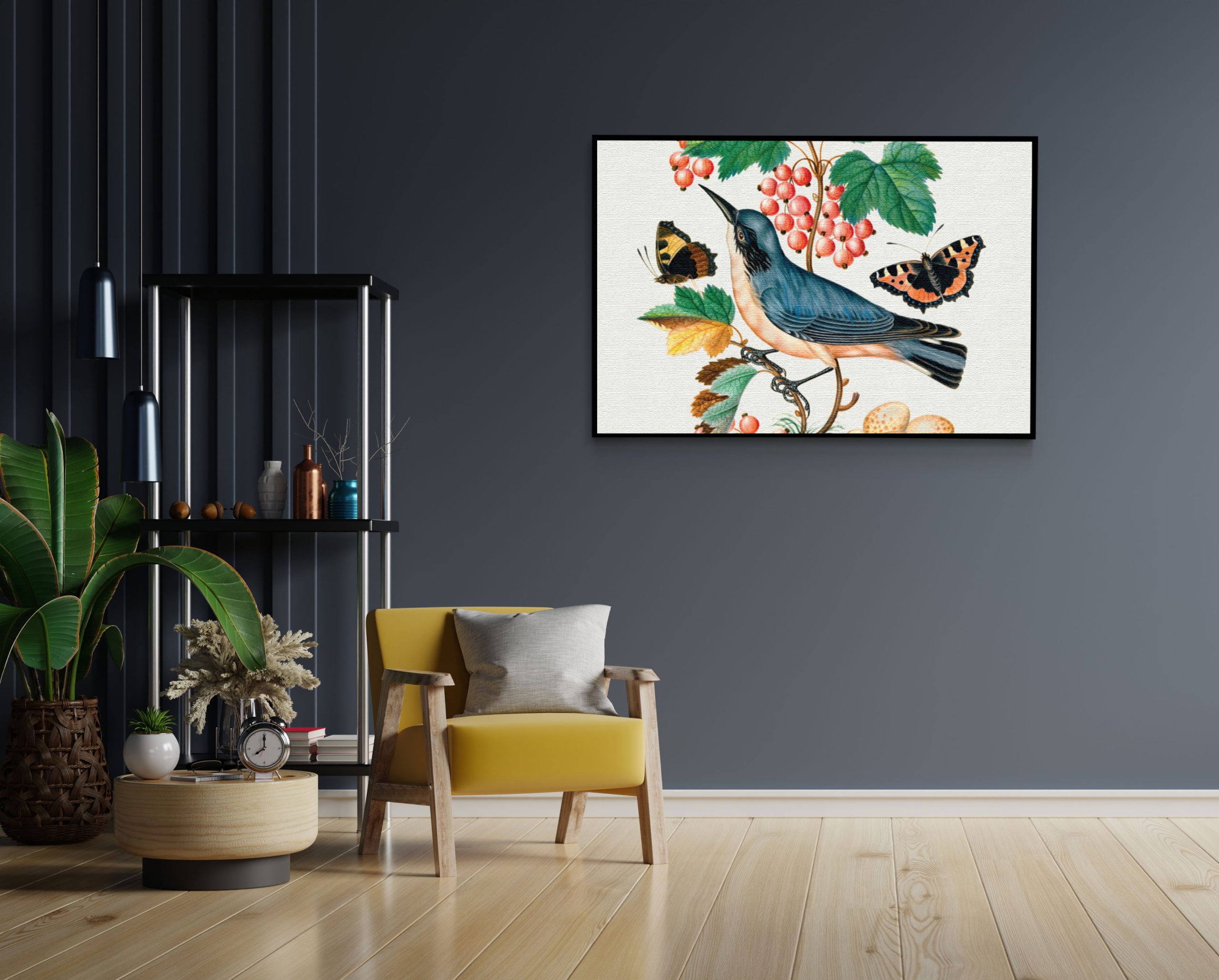 Akoestisch Schilderij Prent Natuur Vogel en Bloemen 02 Rechthoek Horizontaal Template 50 70 horizontaal vintage 10 2 scaled 1