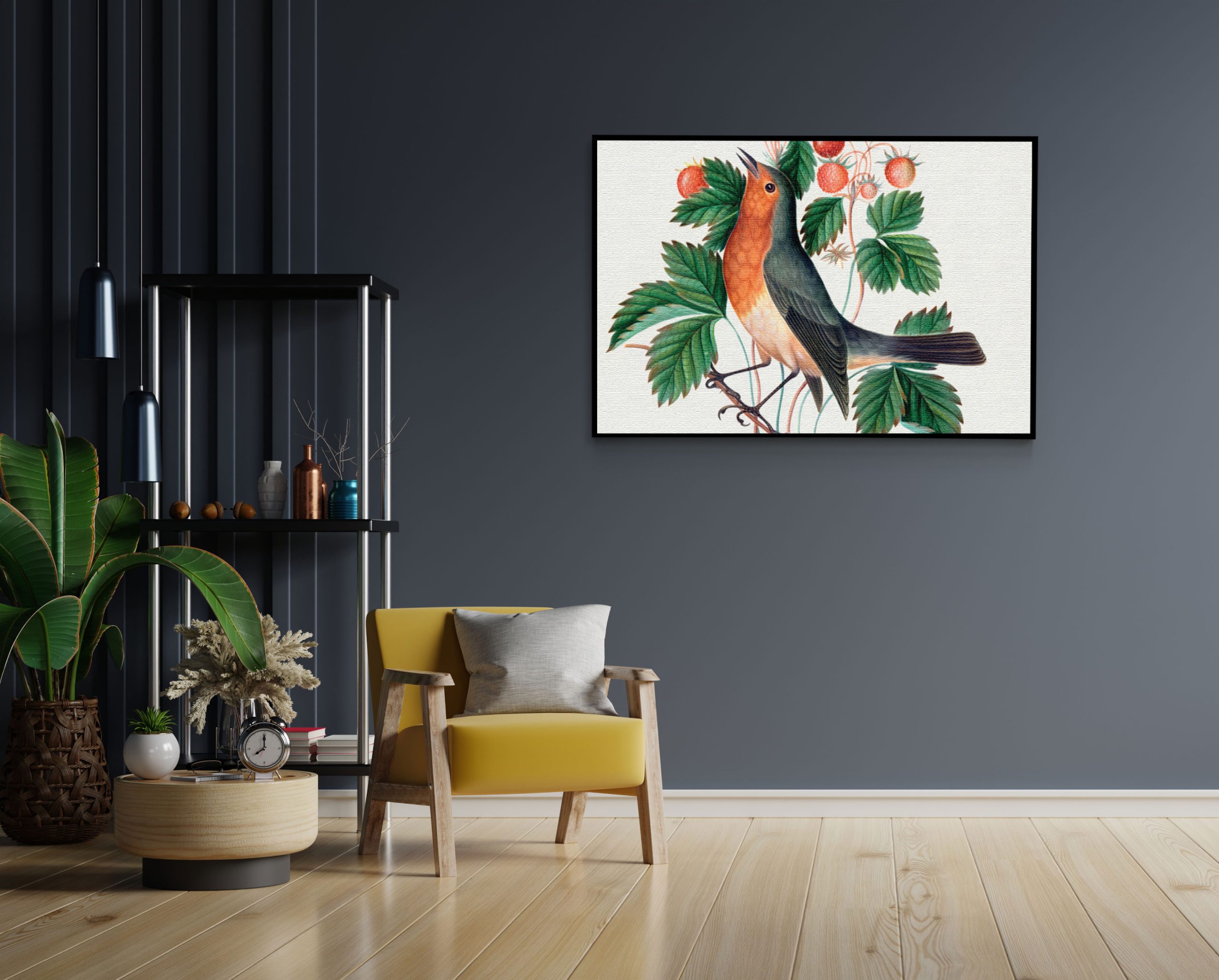 Akoestisch Schilderij Prent Natuur Vogel en Bloemen 02 Rechthoek Horizontaal Template 50 70 horizontaal vintage 11 2 scaled 1