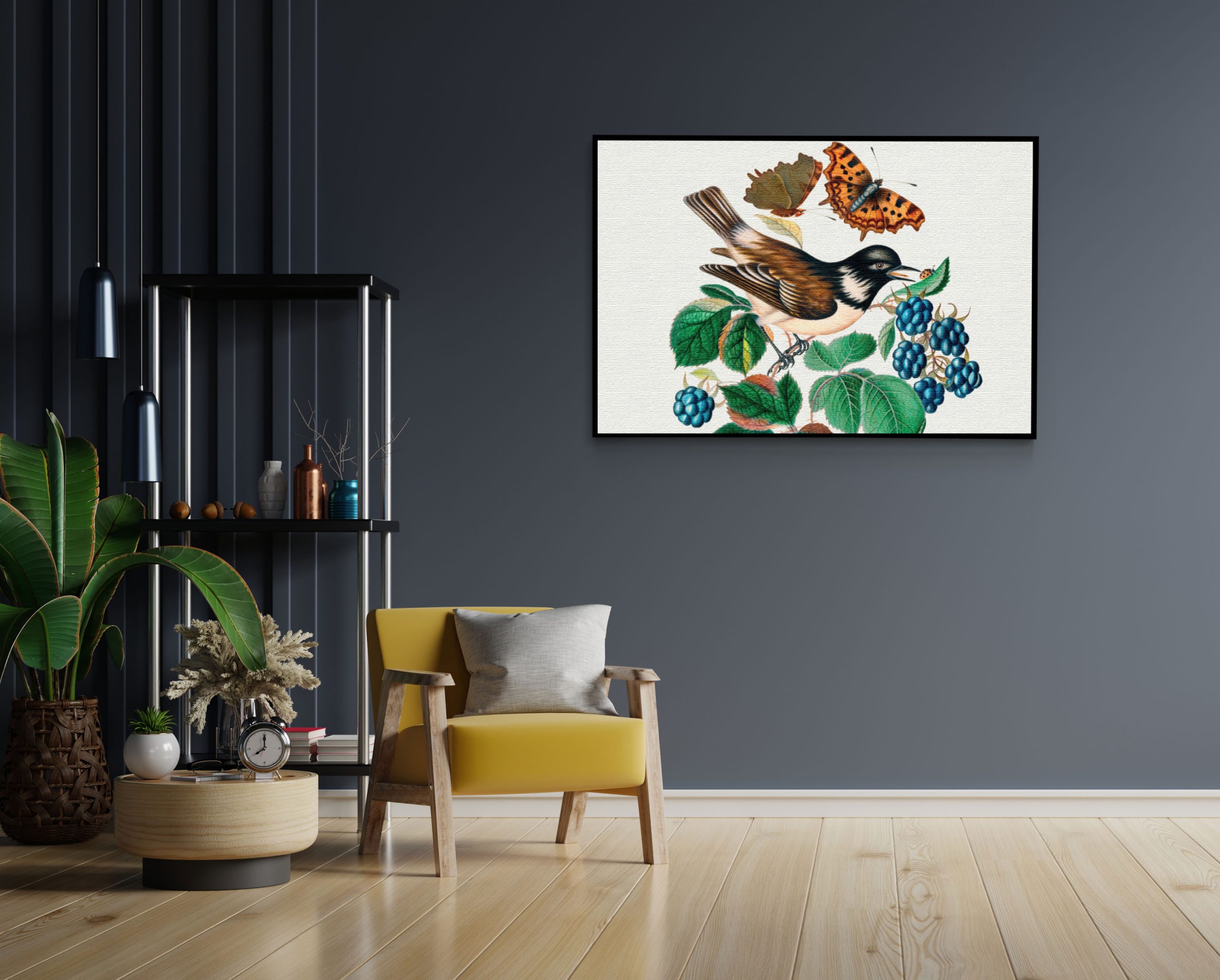 Akoestisch Schilderij Prent Natuur Vogel en Bloemen 02 Rechthoek Horizontaal Template 50 70 horizontaal vintage 14 2 scaled 1