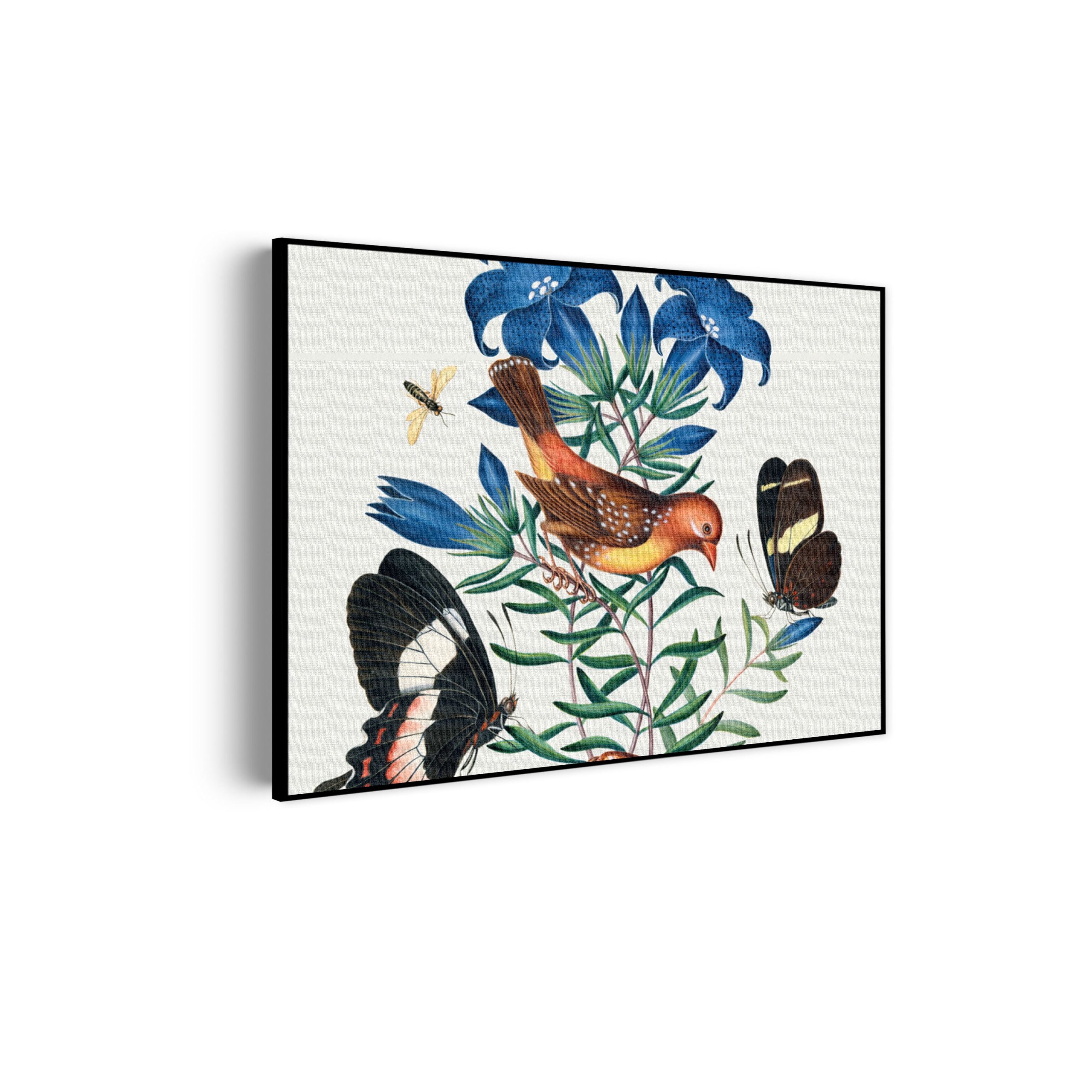 Akoestisch Schilderij Prent Natuur Vogel en Bloemen 02 Rechthoek Horizontaal Template 50 70 horizontaal vintage 2 scaled 1