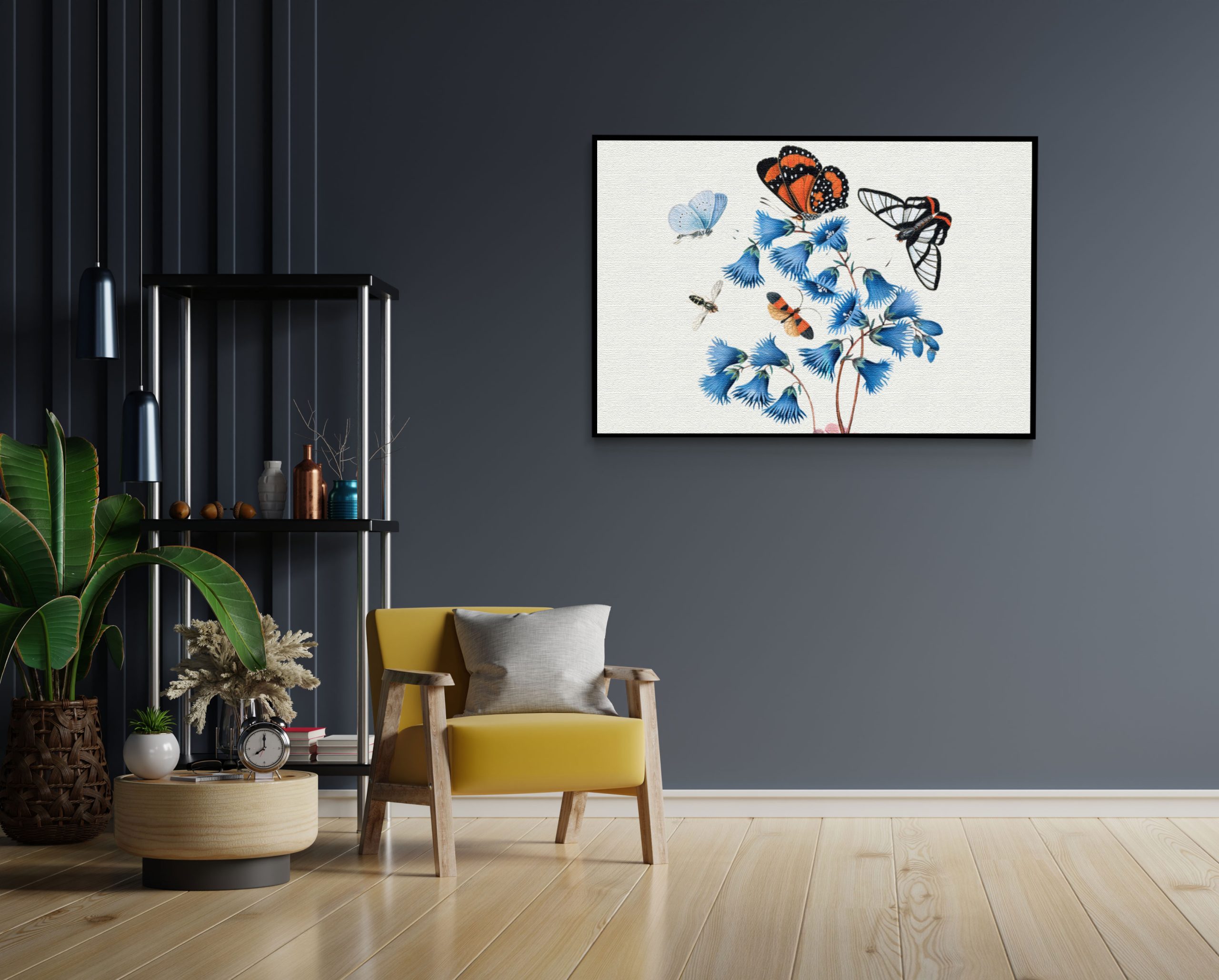 Akoestisch Schilderij Prent Natuur Vogel en Bloemen 02 Rechthoek Horizontaal Template 50 70 horizontaal vintage 4 2 scaled 1