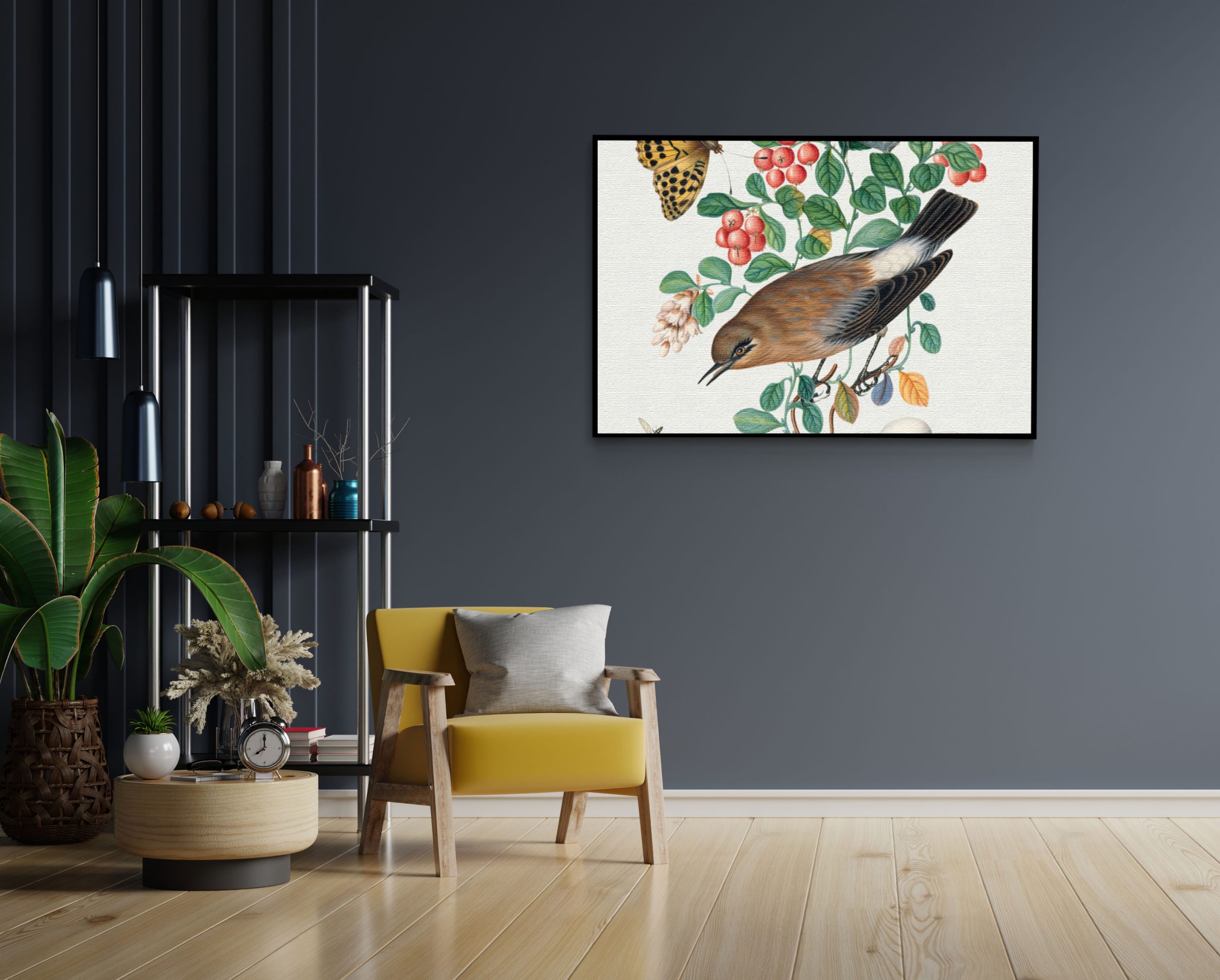 Akoestisch Schilderij Prent Natuur Vogel en Bloemen 02 Rechthoek Horizontaal Template 50 70 horizontaal vintage 5 2 scaled 1