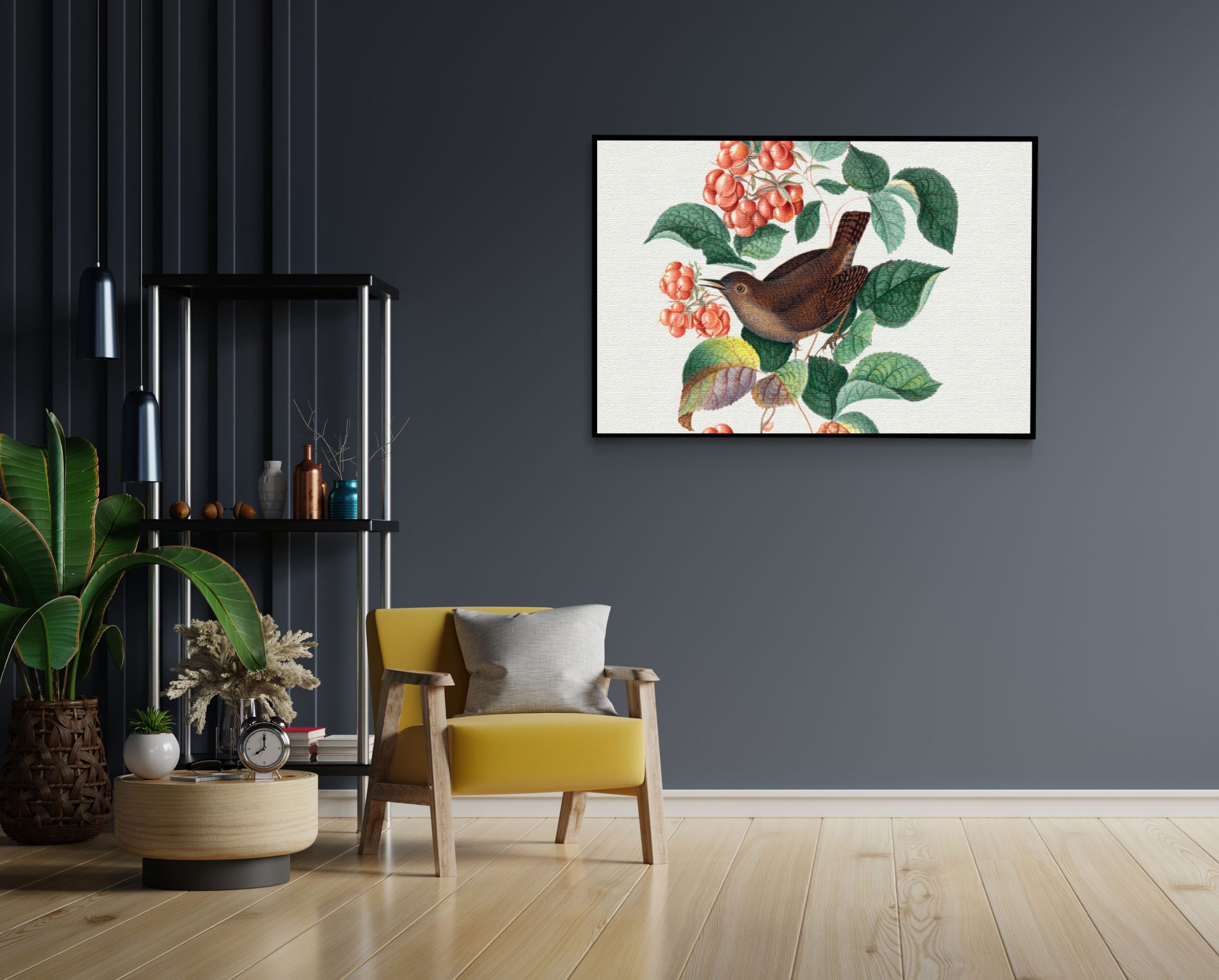 Akoestisch Schilderij Prent Natuur Vogel en Bloemen 02 Rechthoek Horizontaal Template 50 70 horizontaal vintage 8 2 scaled 1