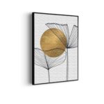 Akoestisch Schilderij Scandinavisch Design Plant met Goud Element 01 Rechthoek Verticaal Template 50 70 verticaal abstract 112 scaled 1