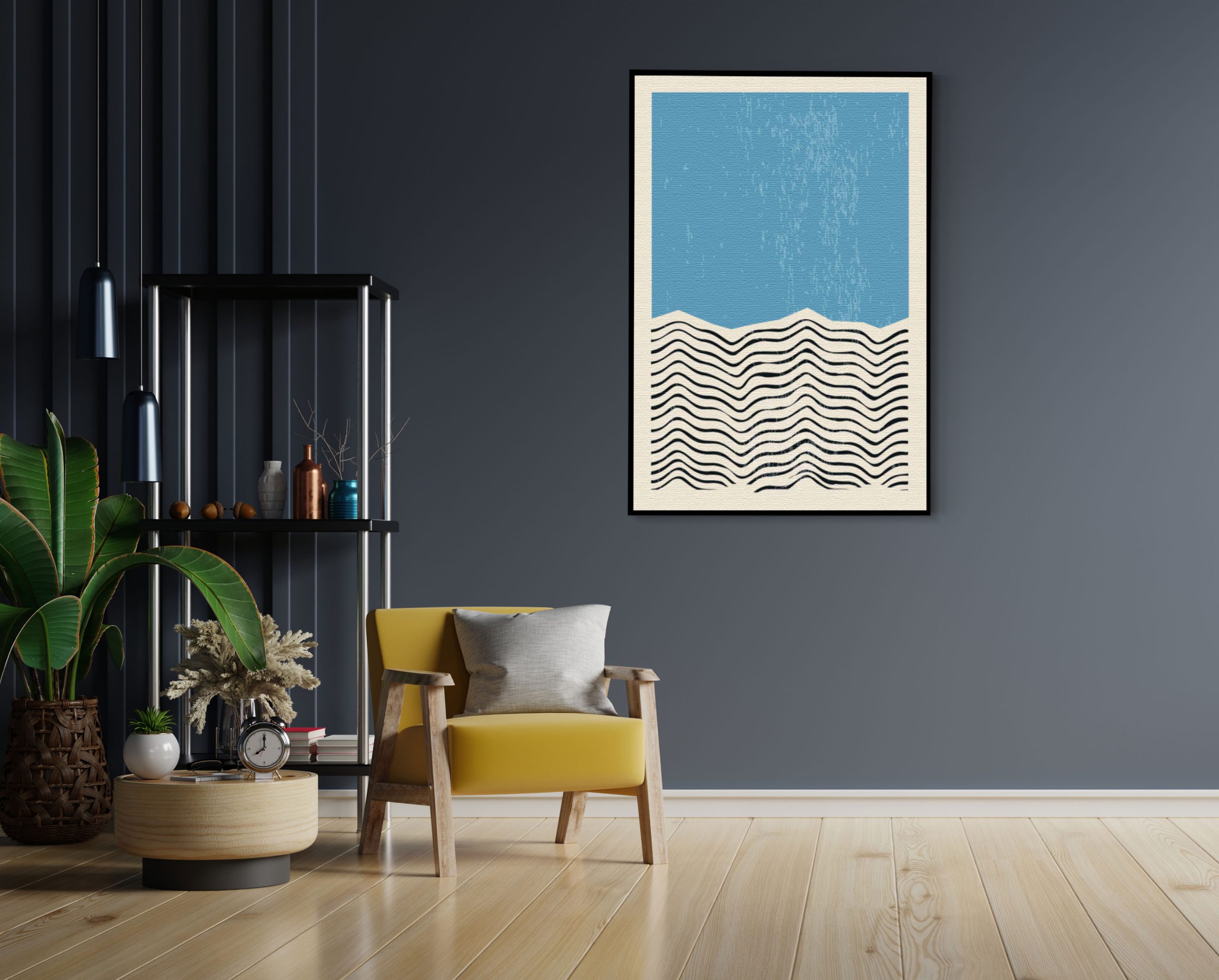 Akoestisch Schilderij Scandinavisch Wit met Goudkleurig Element Rechthoek Verticaal Template 50 70 verticaal abstract 13 1 scaled 1