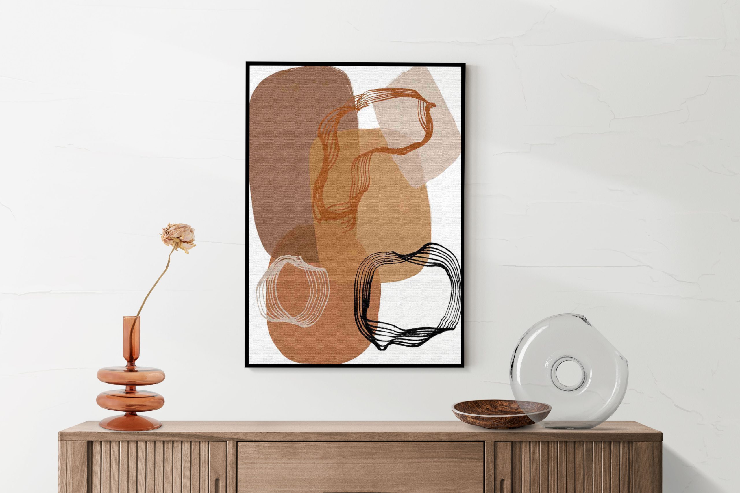 Akoestisch Schilderij Scandinavisch Wit met Goudkleurig Element Rechthoek Verticaal Template 50 70 verticaal abstract 14 2 scaled 1