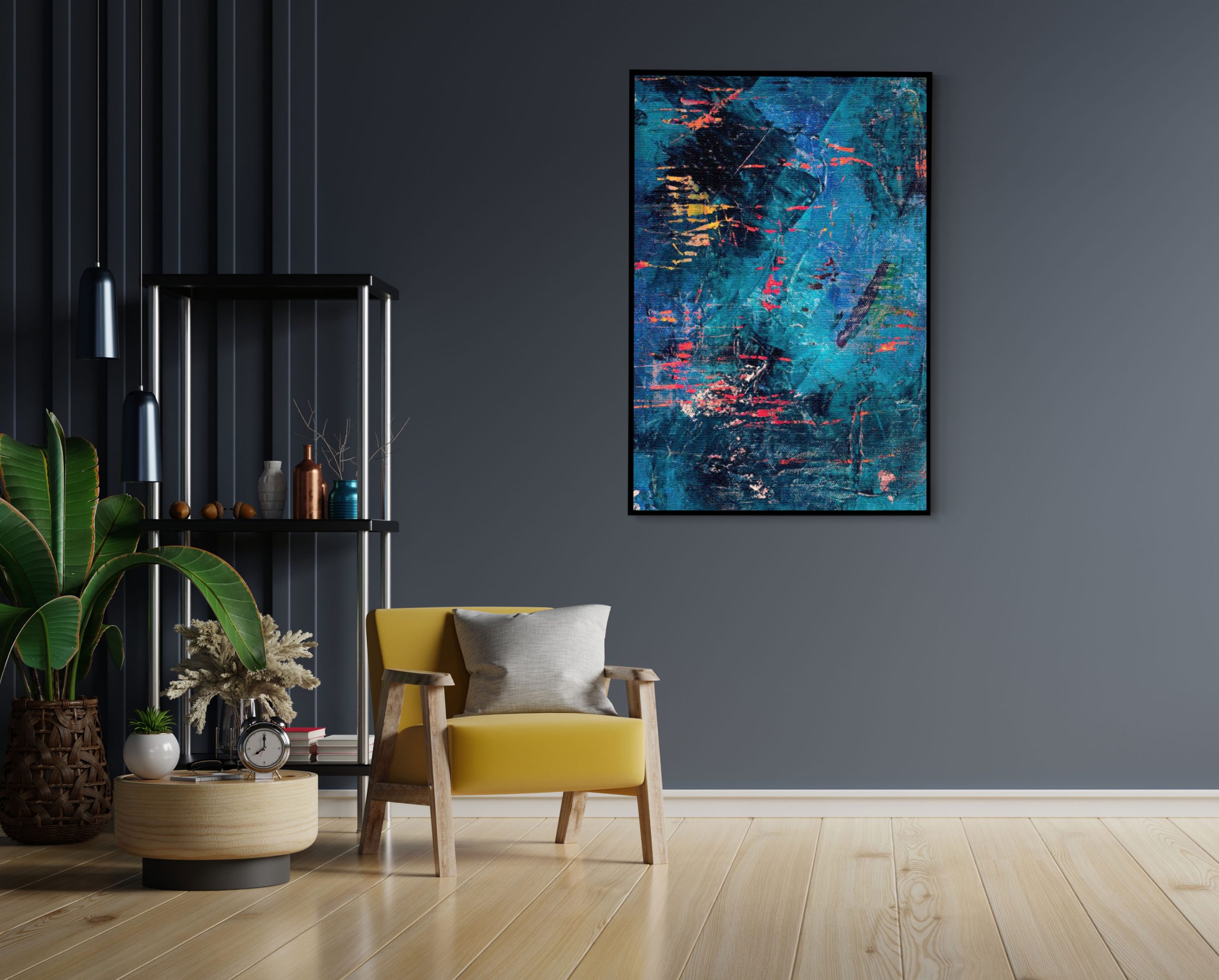 Akoestisch Schilderij Scandinavisch Wit met Goudkleurig Element Rechthoek Verticaal Template 50 70 verticaal abstract 15 1 scaled 1