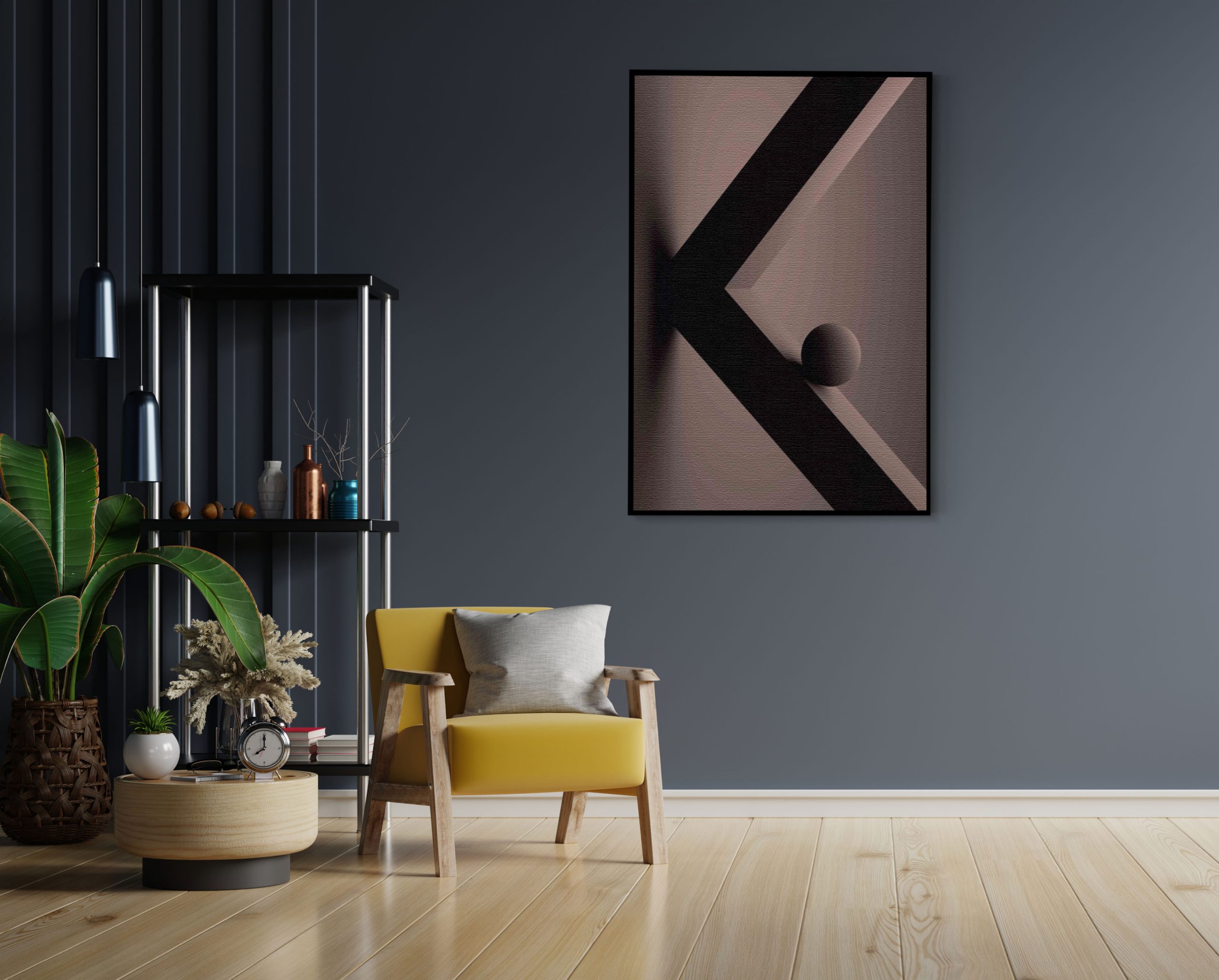 Akoestisch Schilderij Scandinavisch Wit met Goudkleurig Element Rechthoek Verticaal Template 50 70 verticaal abstract 19 1 scaled 1
