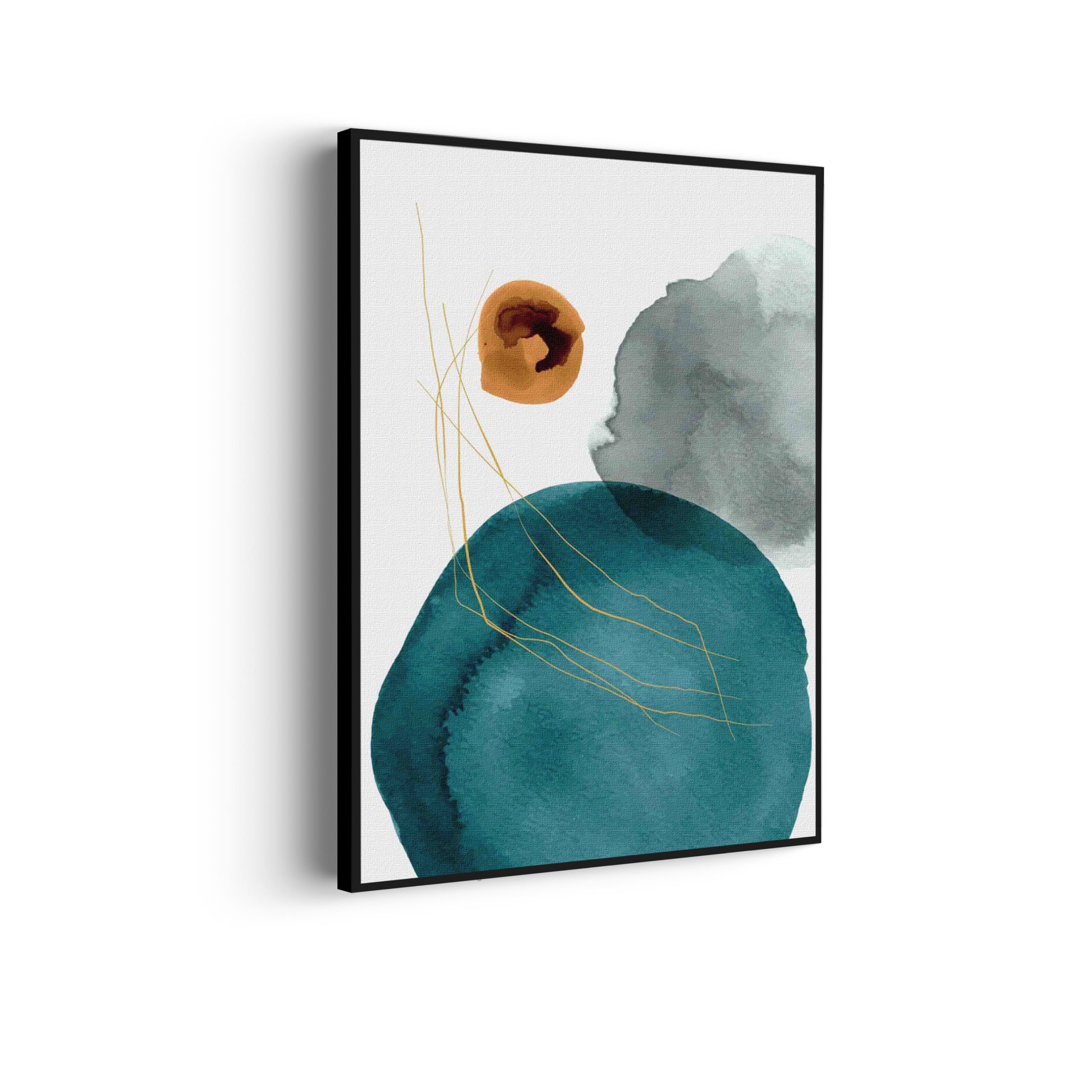 Akoestisch Schilderij Scandinavisch Wit met Goudkleurig Element Rechthoek Verticaal Template 50 70 verticaal abstract 20 scaled 1