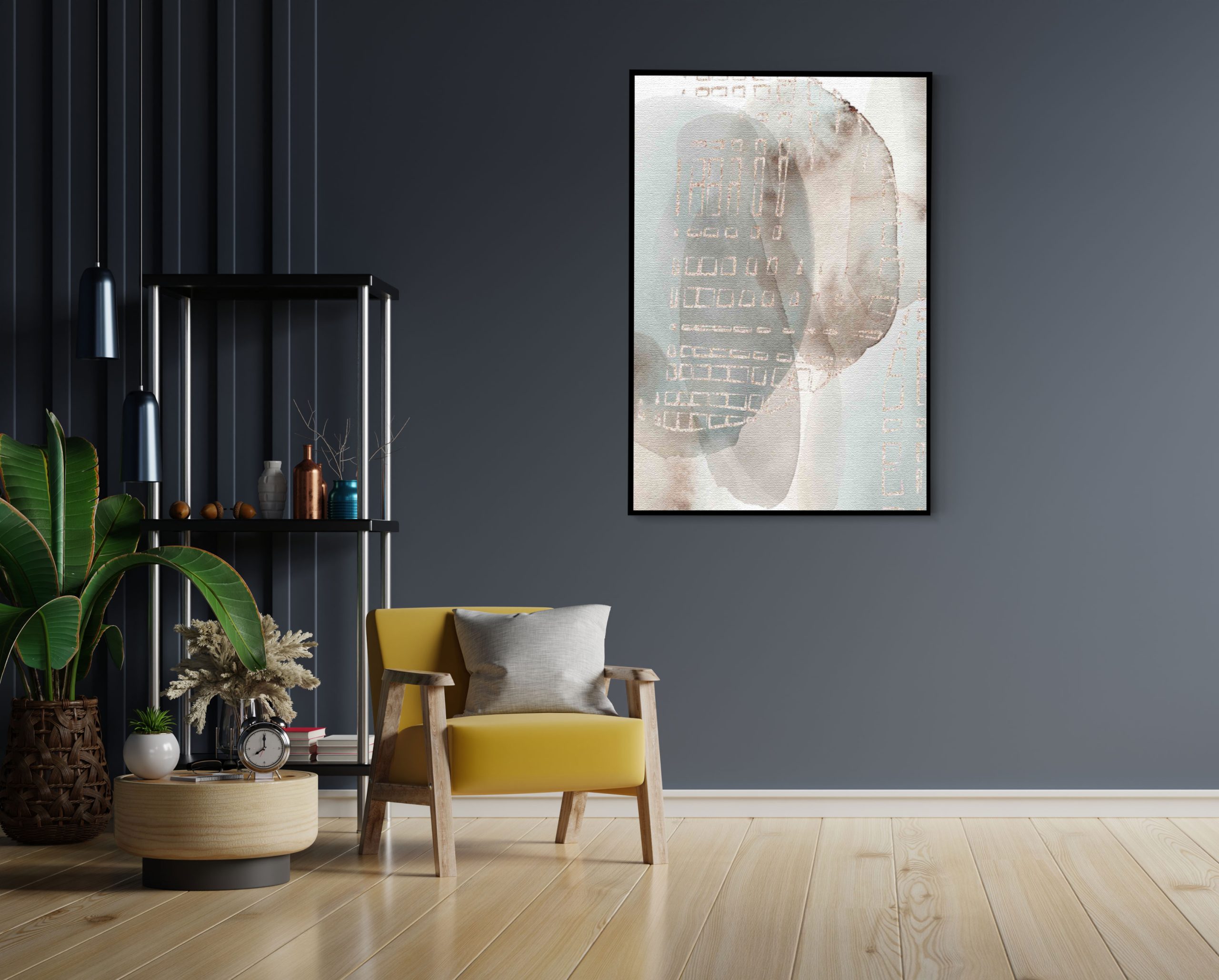 Akoestisch Schilderij Scandinavisch Wit met Goudkleurig Element Rechthoek Verticaal Template 50 70 verticaal abstract 24 1 scaled 1