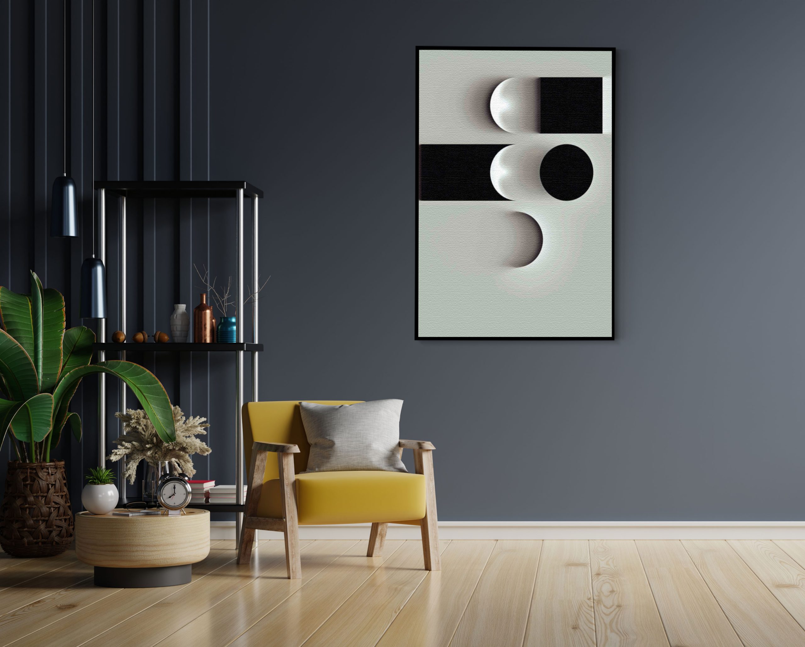 Akoestisch Schilderij Scandinavisch Wit met Zwart Element 02 Rechthoek Verticaal Template 50 70 verticaal abstract 62 1 scaled 1