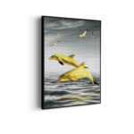 Akoestisch Schilderij Springende Dolfijnen Goud 01 Rechthoek Verticaal Template 50 70 verticaal dieren 2 scaled 1