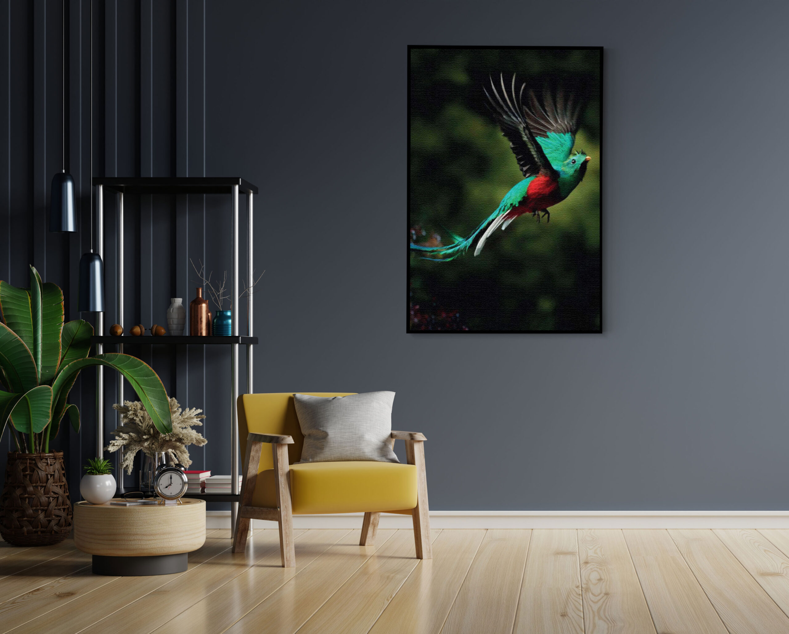 Akoestisch Schilderij Schitterende Vliegende Quetzal Vogel Rechthoek Verticaal Template 50 70 verticaal dieren 34 1 scaled 1
