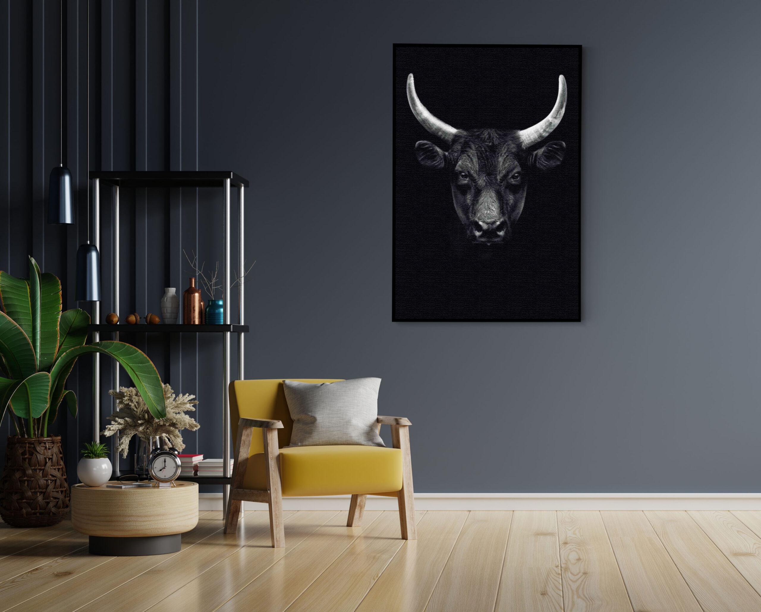 Akoestisch Schilderij Stier Ready To Fight 01 Rechthoek Verticaal Template 50 70 verticaal dieren 36 1 scaled 1