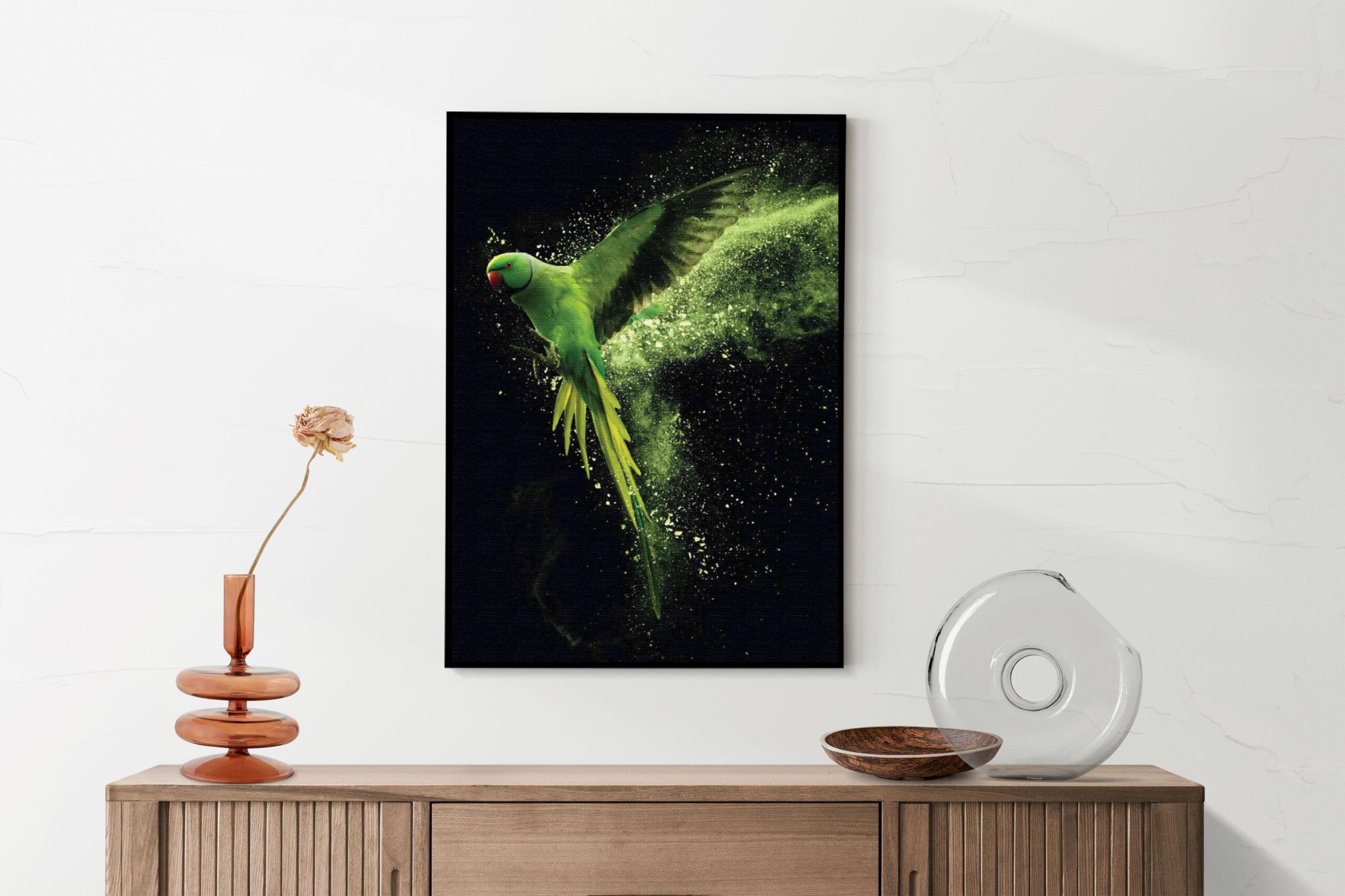 Akoestisch Schilderij De Groene Parkiet Rechthoek Verticaal Template 50 70 verticaal dieren 38 2 scaled 1