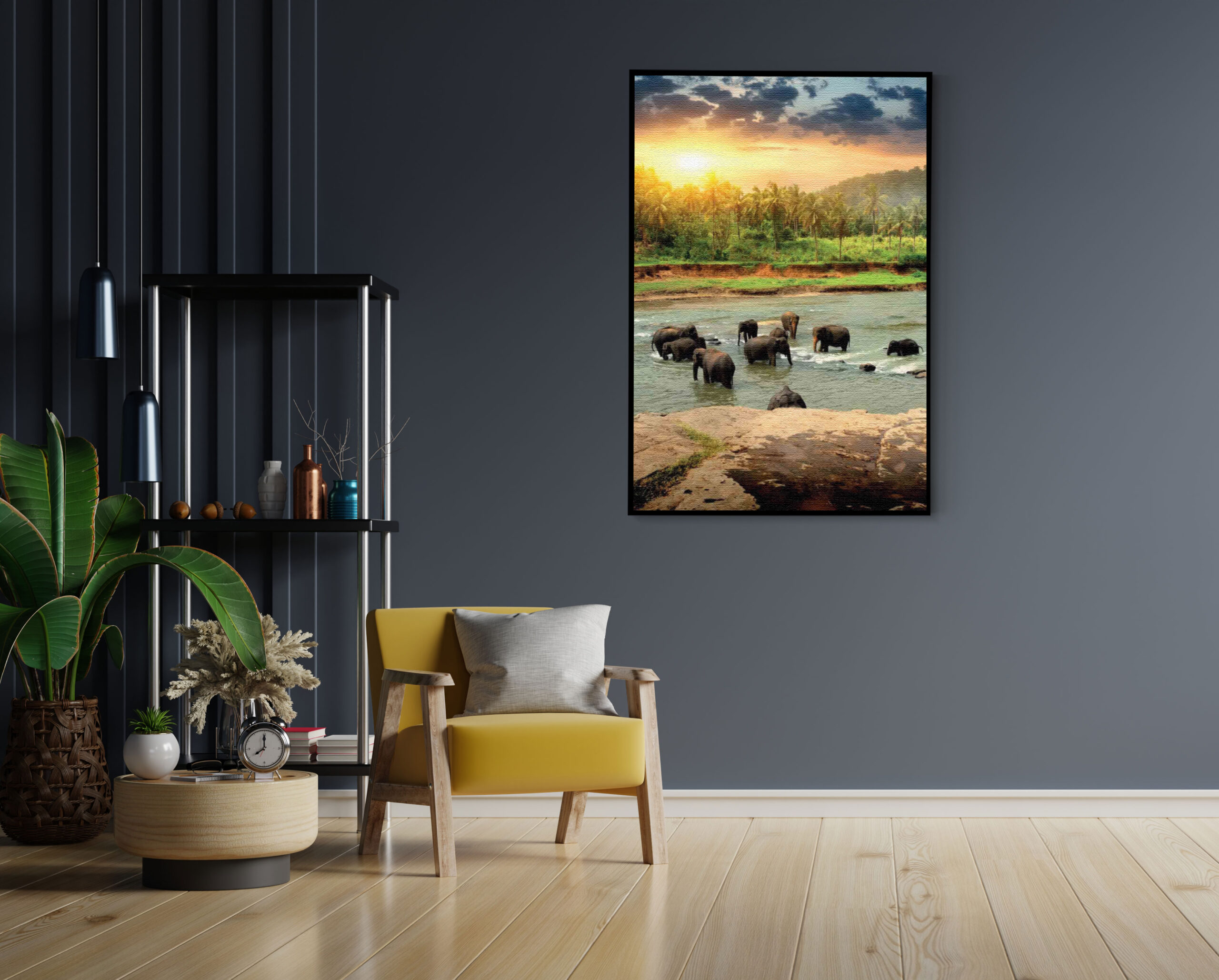 Akoestisch Schilderij De Rivier Olifanten Rechthoek Verticaal Template 50 70 verticaal dieren 39 1 scaled 1