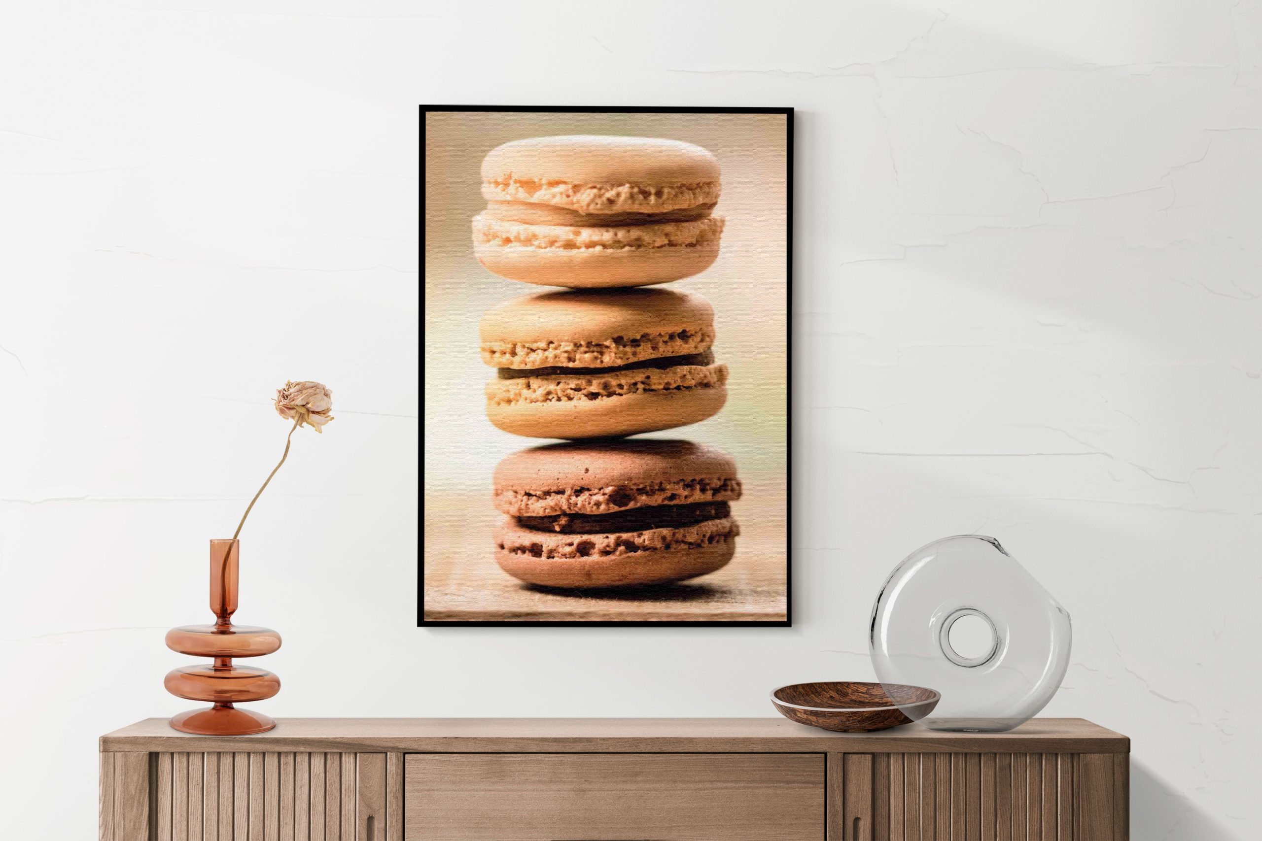 Akoestisch Schilderij Macarons Beige Tinten 02 Rechthoek Verticaal Template 50 70 verticaal eten en drinken 31 2 scaled 1