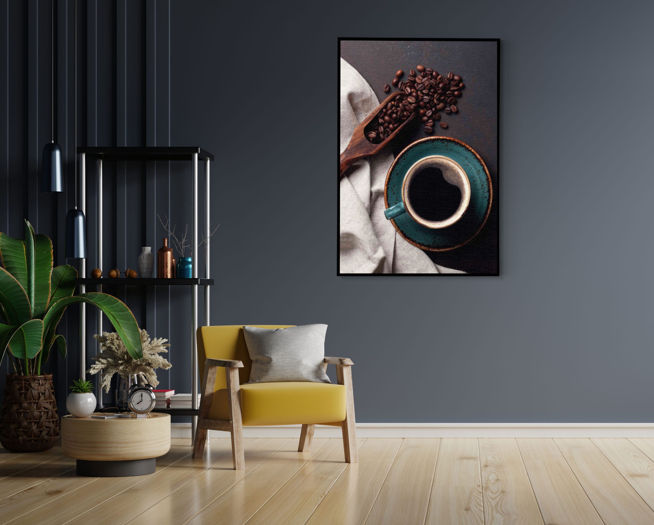 Akoestisch Schilderij Koffiebonen met Kop koffie Rechthoek Verticaal Template 50 70 verticaal eten en drinken 41 1 scaled 1