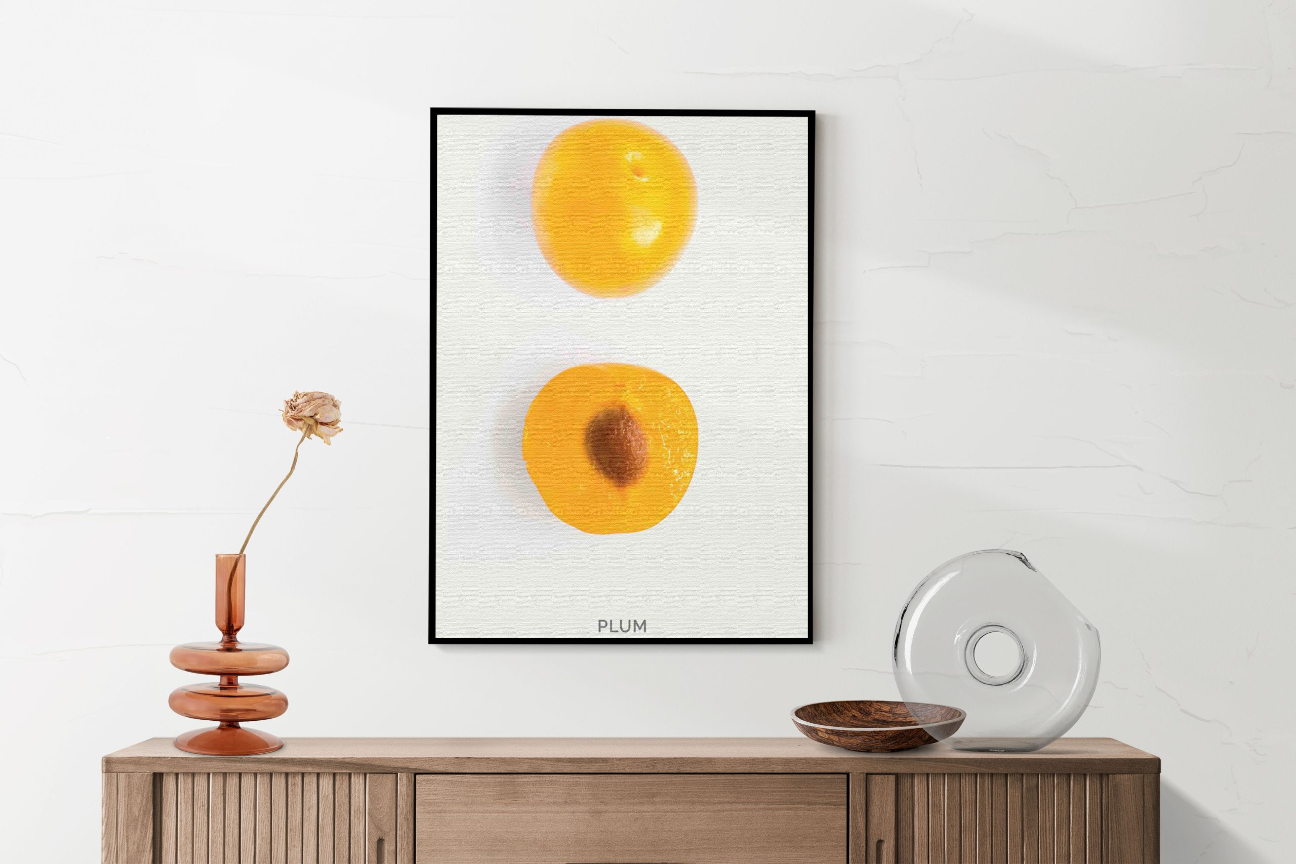 Akoestisch Schilderij Plum Pruim Oranje Rechthoek Verticaal Template 50 70 verticaal eten en drinken 9 2 scaled 1