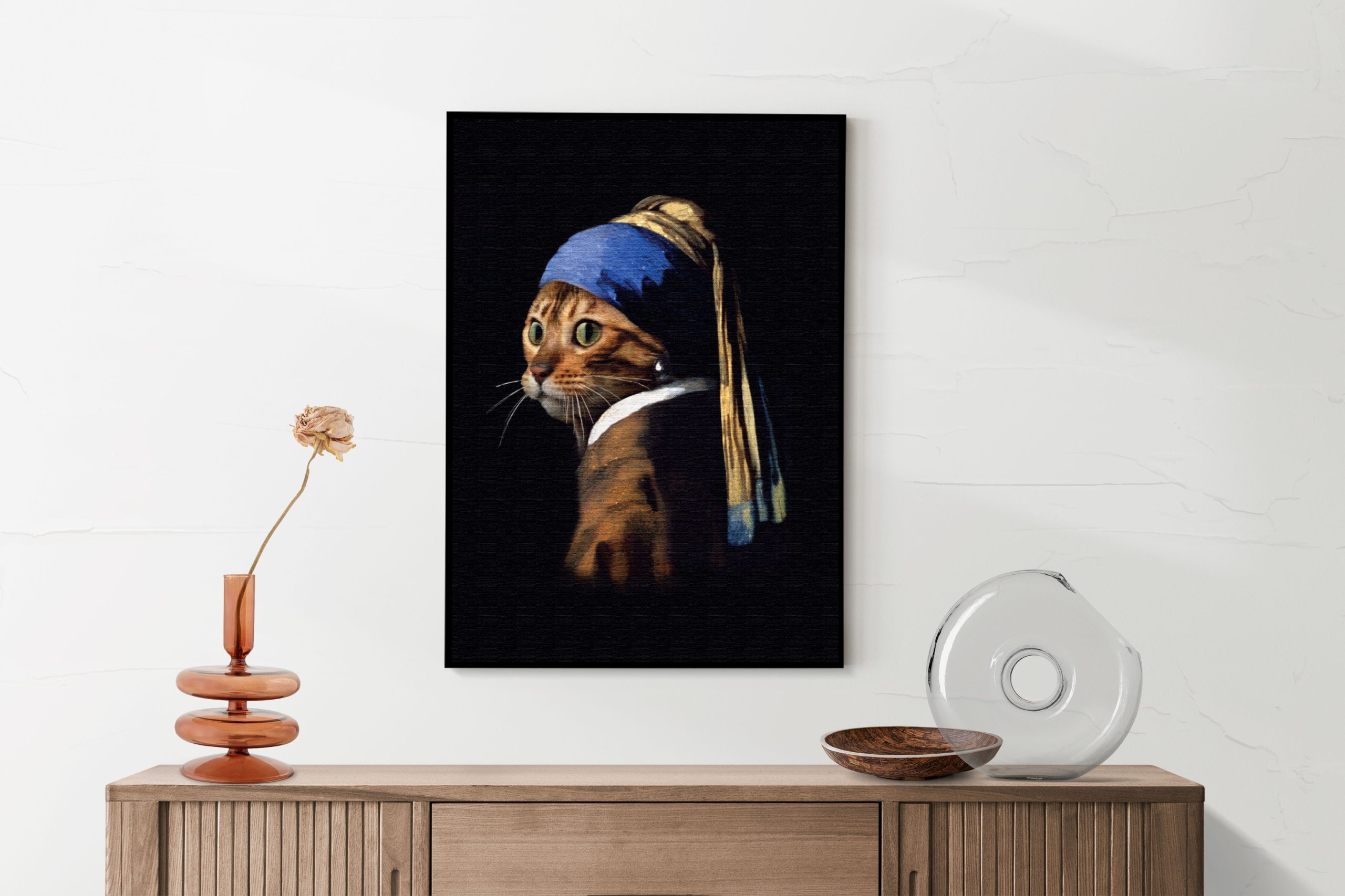 Akoestisch Schilderij Menselijke Kat Als Meisje Met De Parel Rechthoek Verticaal Template 50 70 verticaal ironisch 11 1 1 scaled 1